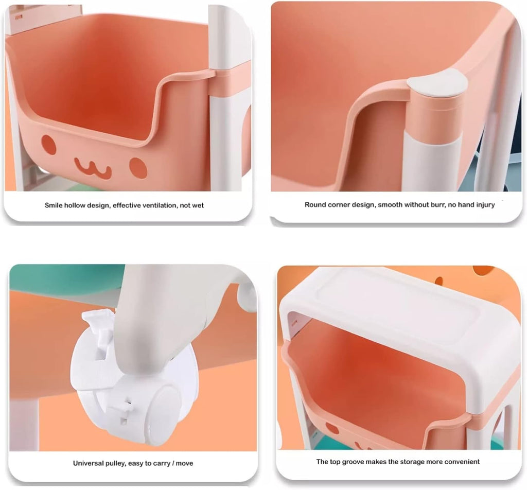 4 Tier Toy Organizers and Storage Bins on Wheels | Kids Storage Organizer