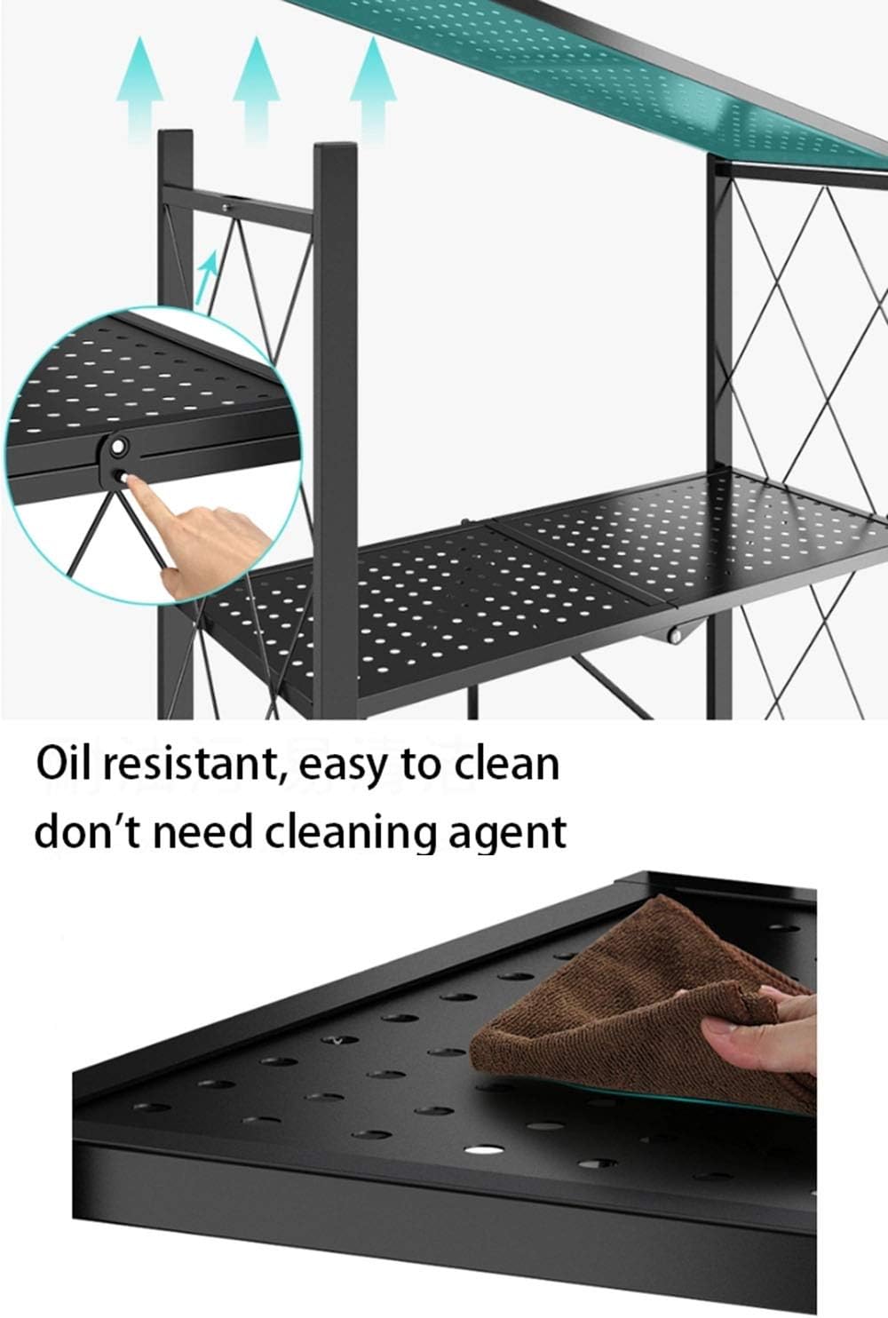 In-House 4-Tire Kitchen Microwave Racks Shelving Storage