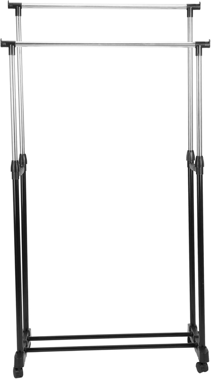 Double Rail Clothes Rack | Metal freestanding Clothes rail for display and storage