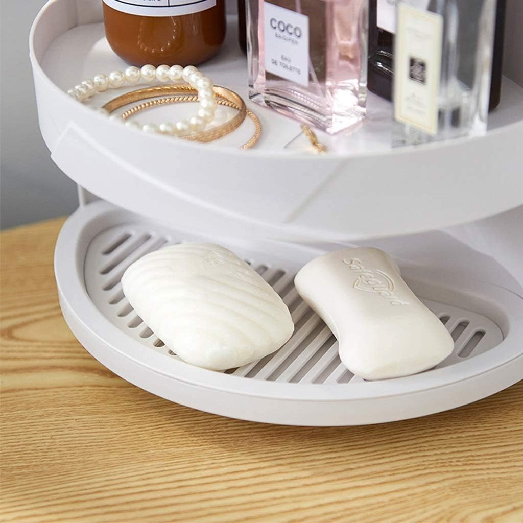 Rotating Corner Shelves,3 Tier Storage Cabinet Towel Holder Rack