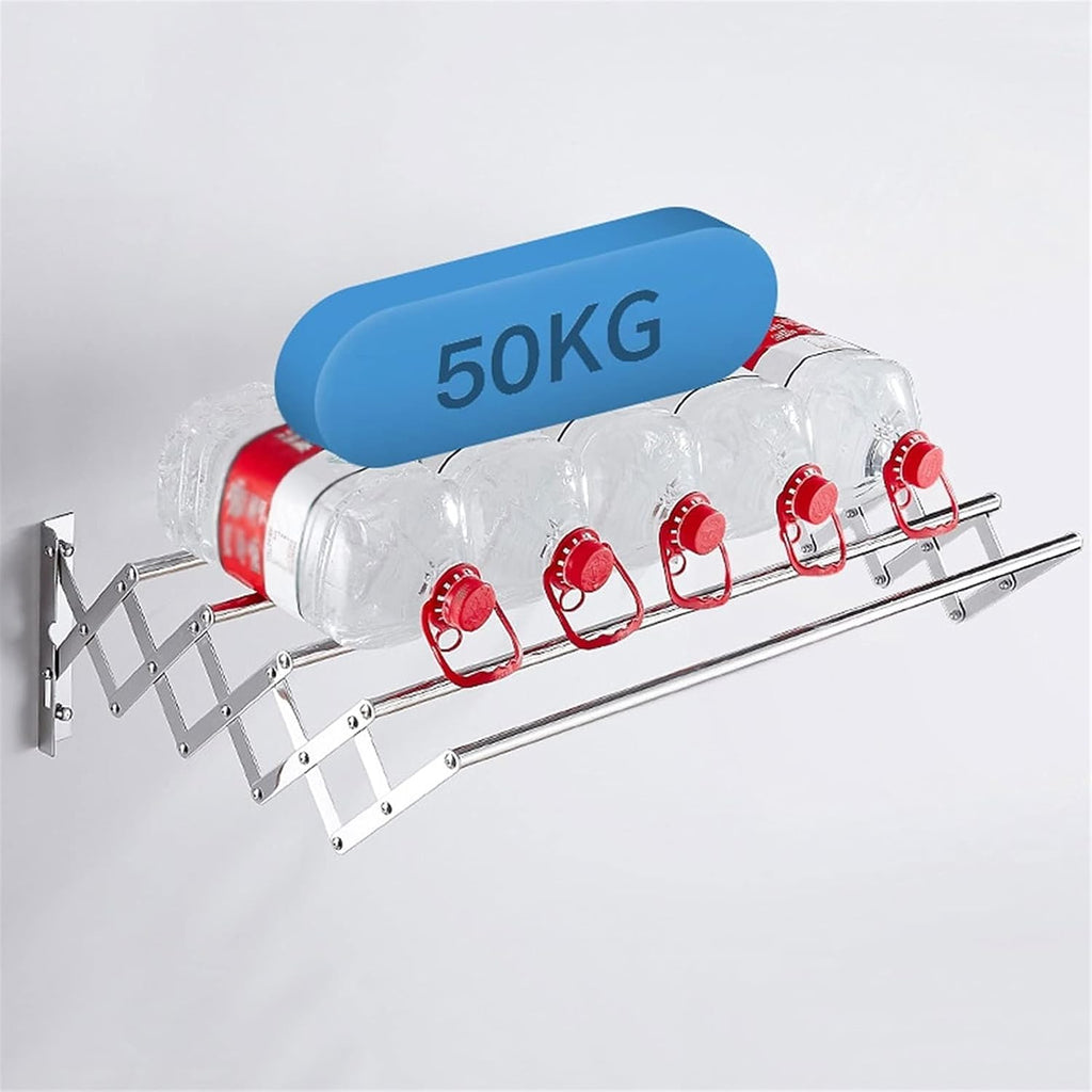 Clothes Airer Towel Rack Folding Retractable Wall Mounted