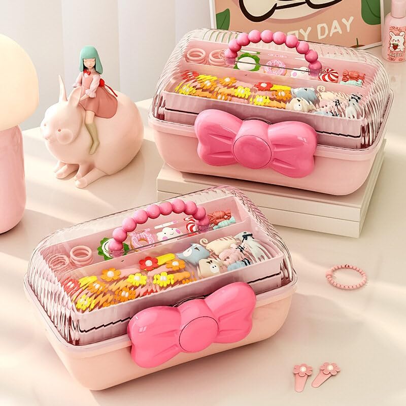 3-Layer Multipurpose Storage Box Cute Girls Hair Accessories Tackle Box (Box Only)