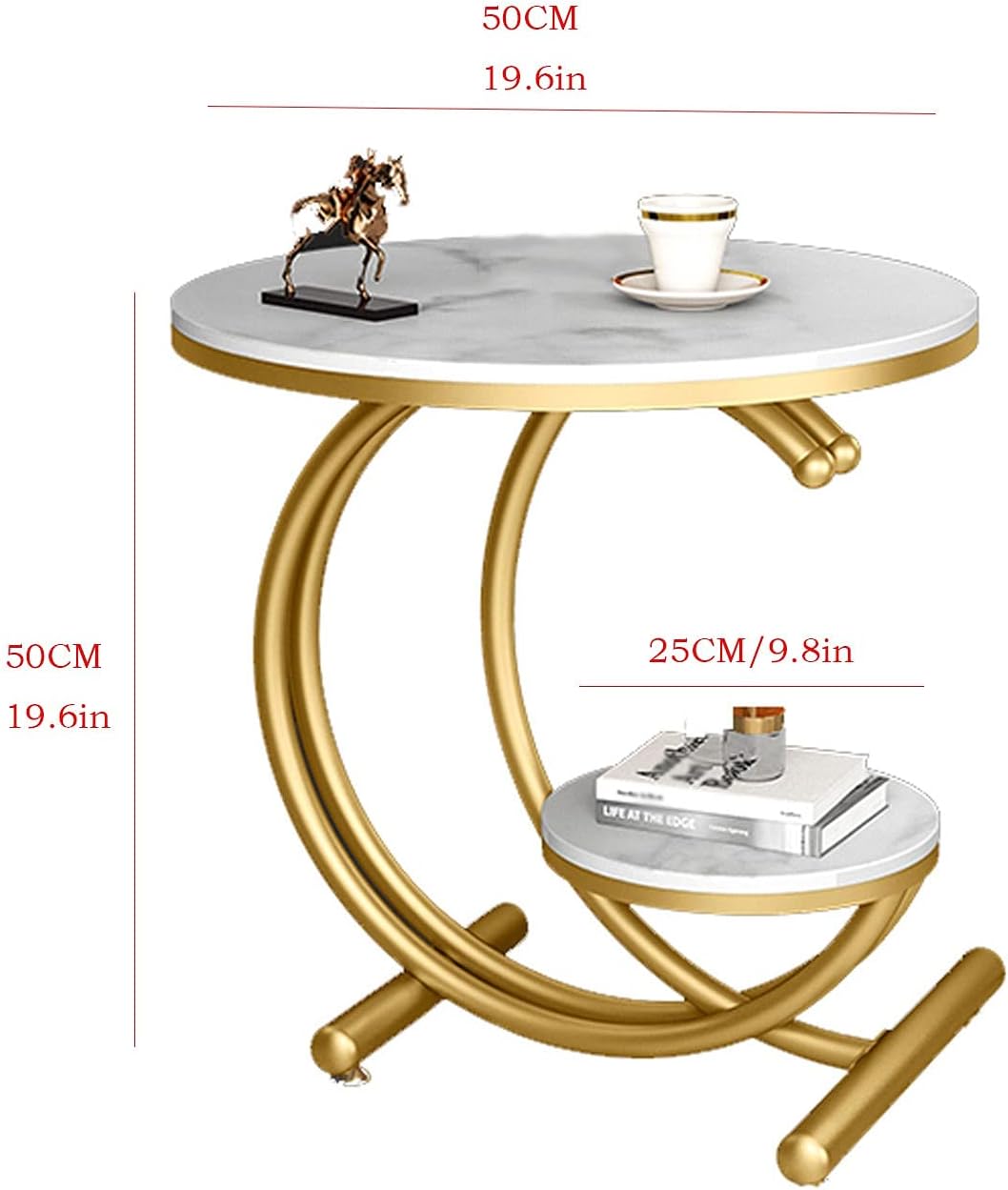 Coffee Table, Double Side Table Marble Tea Side Table