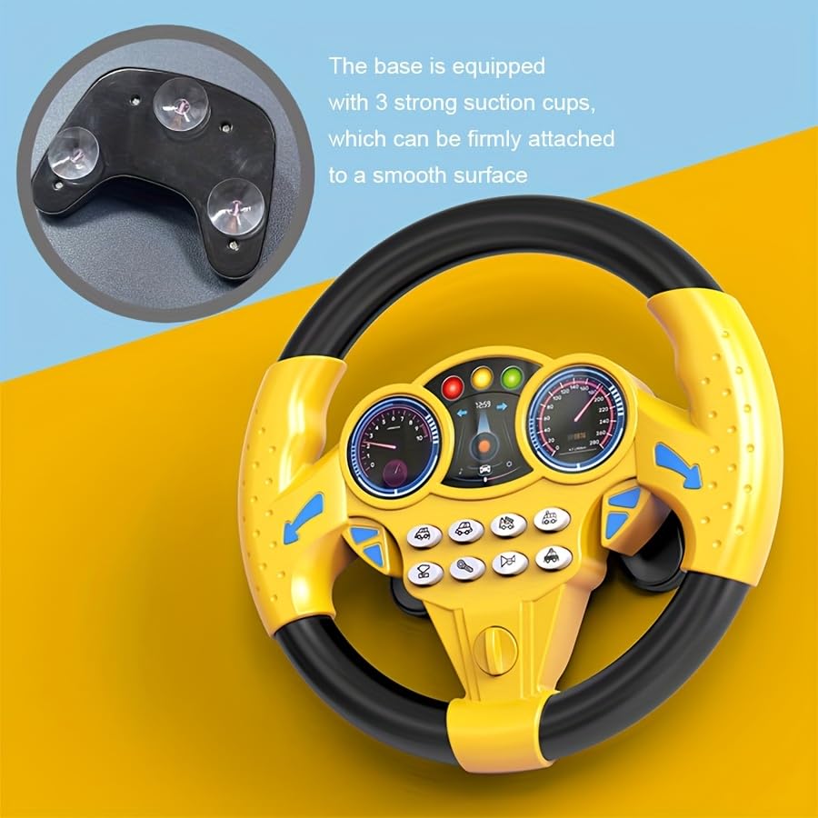 Steering Wheel Toy for Kids Simulation Driving Car Toy with Light & Sound