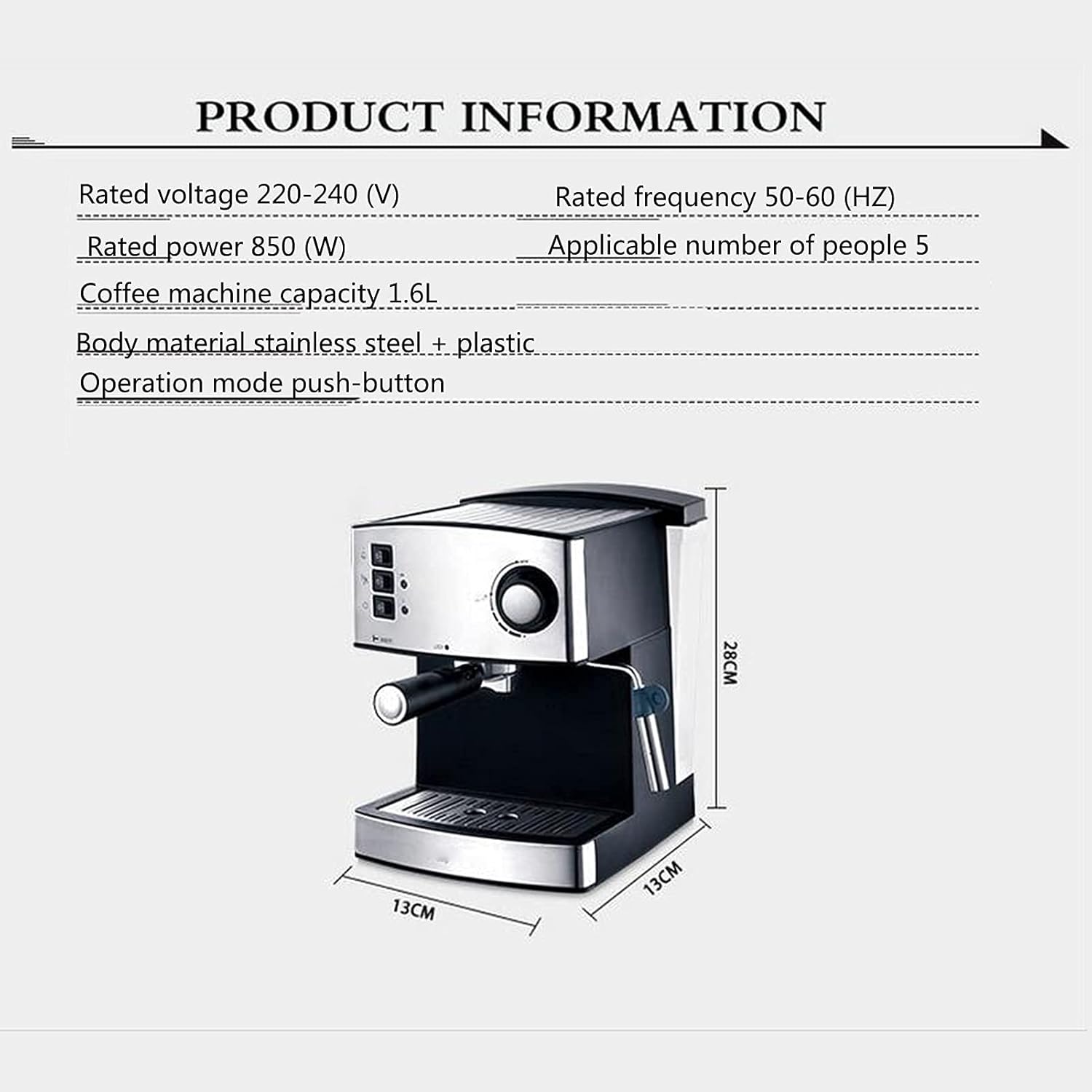 15Bar Steam Espresso Coffee Machine 1.6L | Delivery: 2 to 3 business days | Limited stocks available | Hurry before Sold Out
