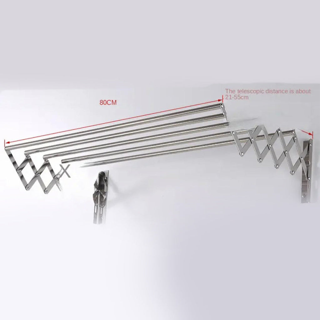 Clothes Airer Towel Rack Folding Retractable Wall Mounted