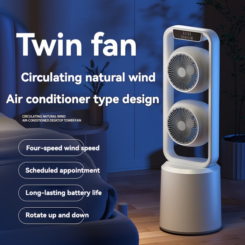 Desktop twin fan with double layer tower fan | Delivery: 2 to 3 business days | Limited stocks available | Hurry before Sold Out