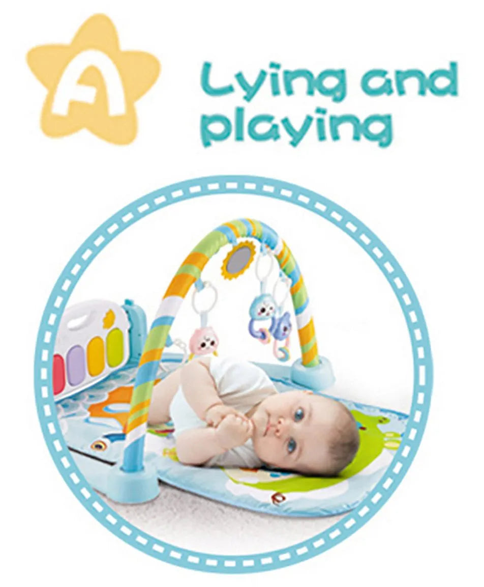 Baby Piano Play Gym with Mat, Musical & Light-Up Keys