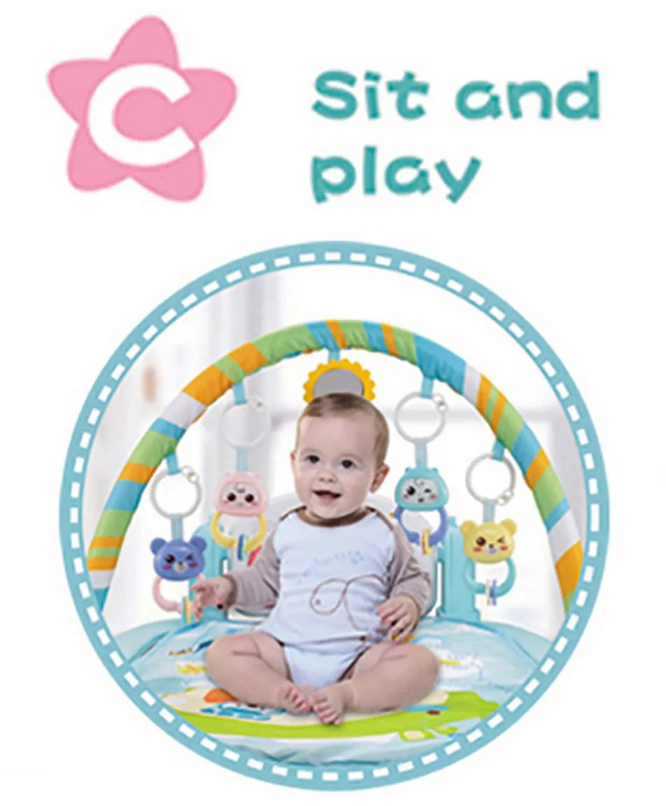 Baby Piano Play Gym with Mat, Musical & Light-Up Keys