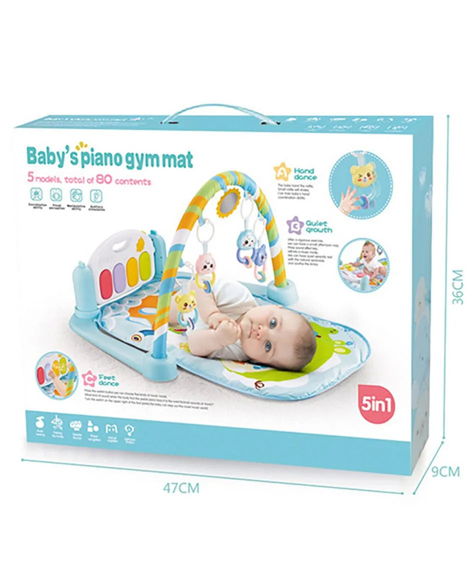 Baby Piano Play Gym with Mat, Musical & Light-Up Keys