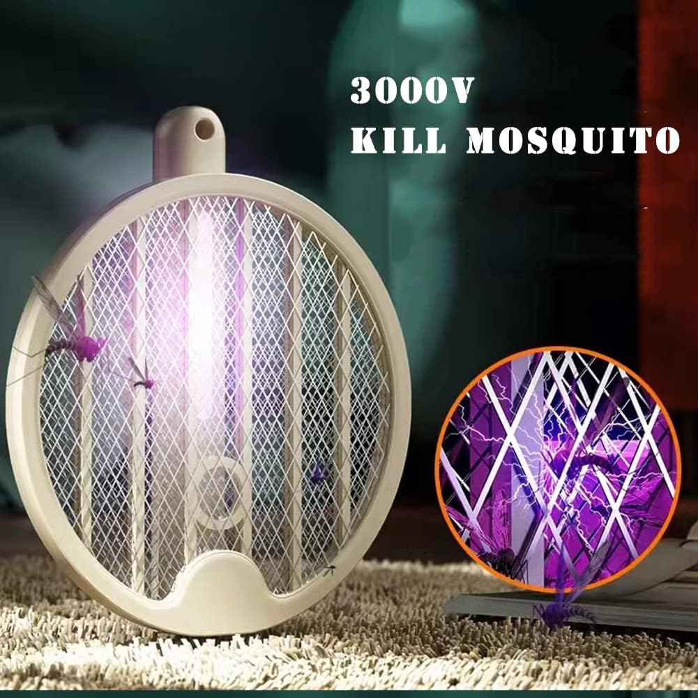 2 in 1 Fly Swatter Electric Rechargeable Mosquito Killer Lamp