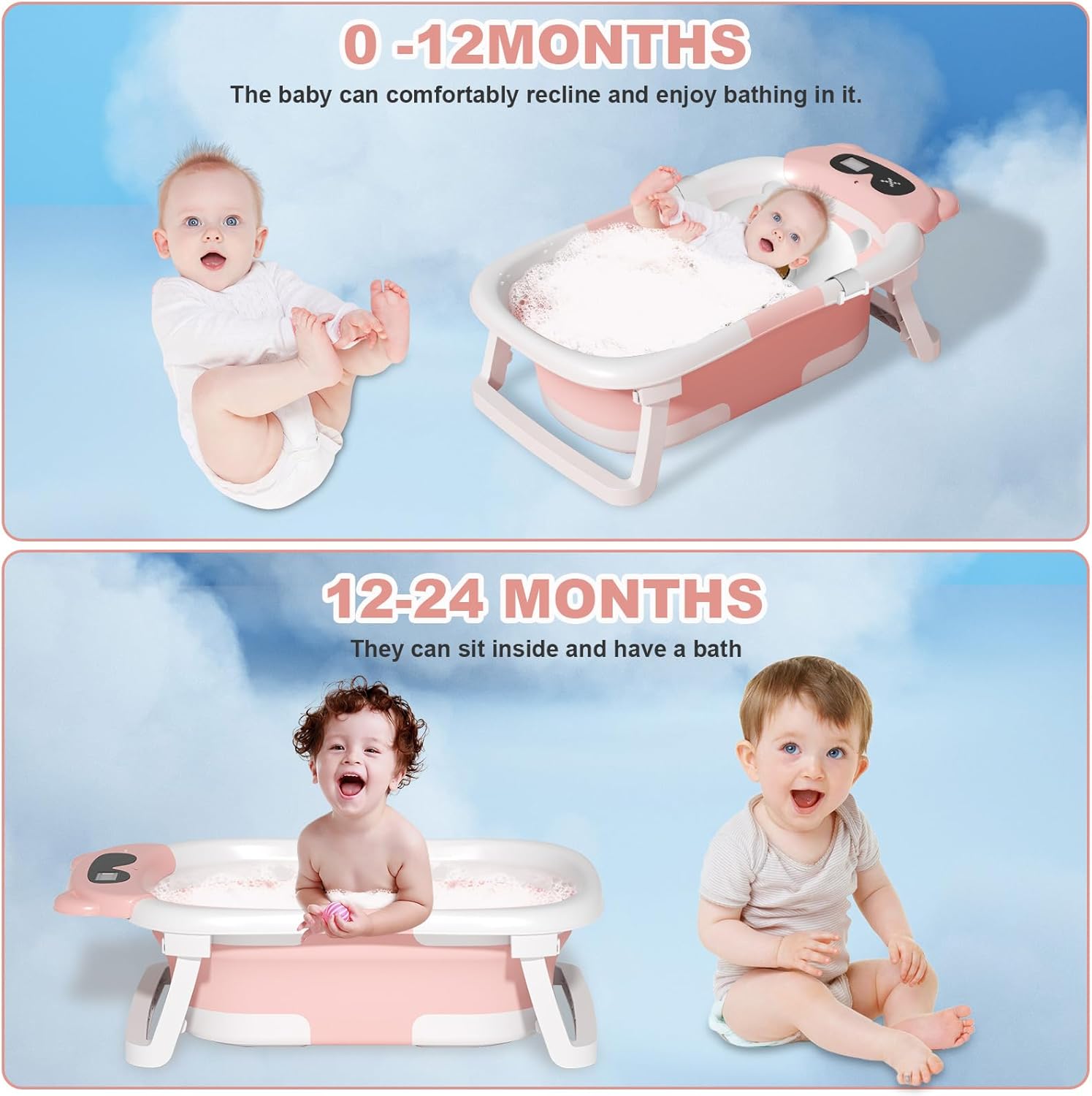 Foldable Baby Bath for Infants to Toddler | Delivery: 2 to 3 business days | Limited stocks available | Hurry before Sold Out