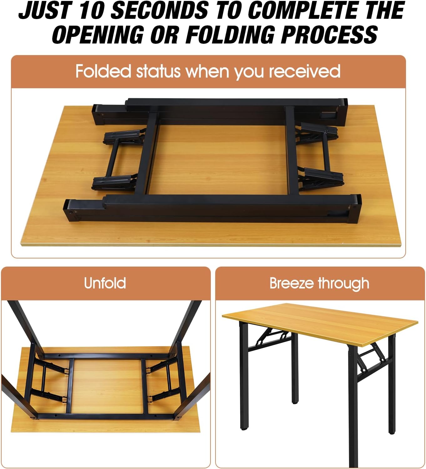 Adjustable Folding Desk No Install
