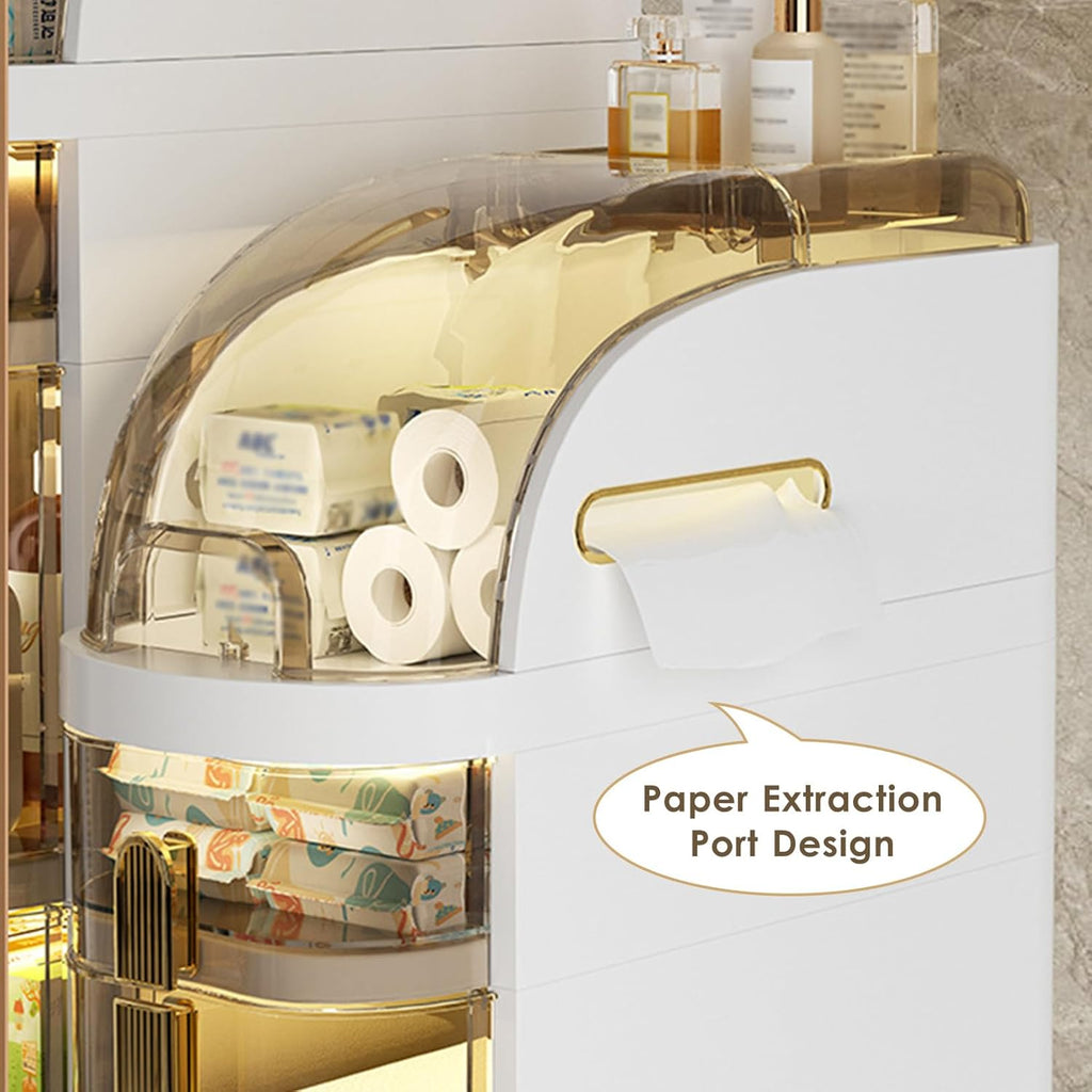Slim Bathroom Storage Cabinet with 4 Tiers