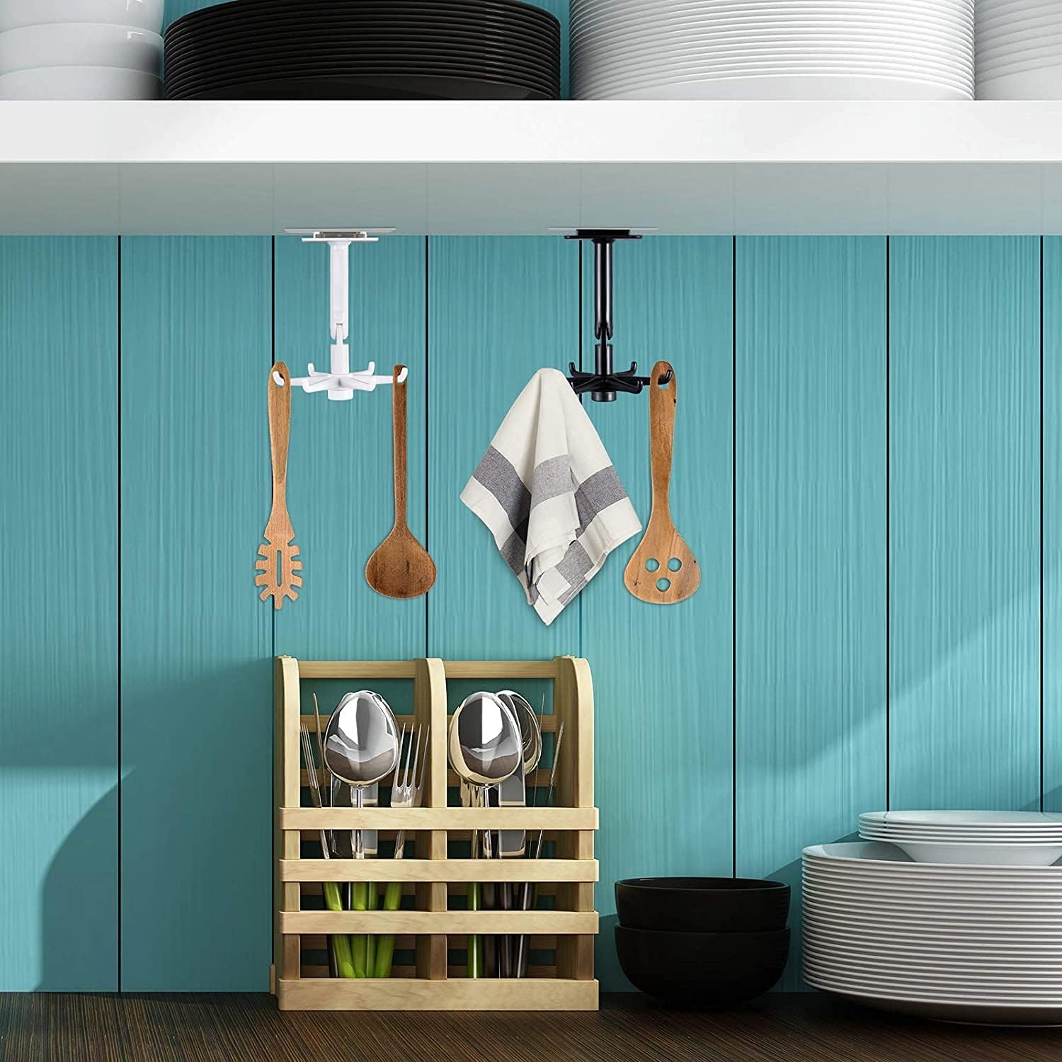Hanging Utensil Holder Hooks | Kitchen Hanger Wall Mount