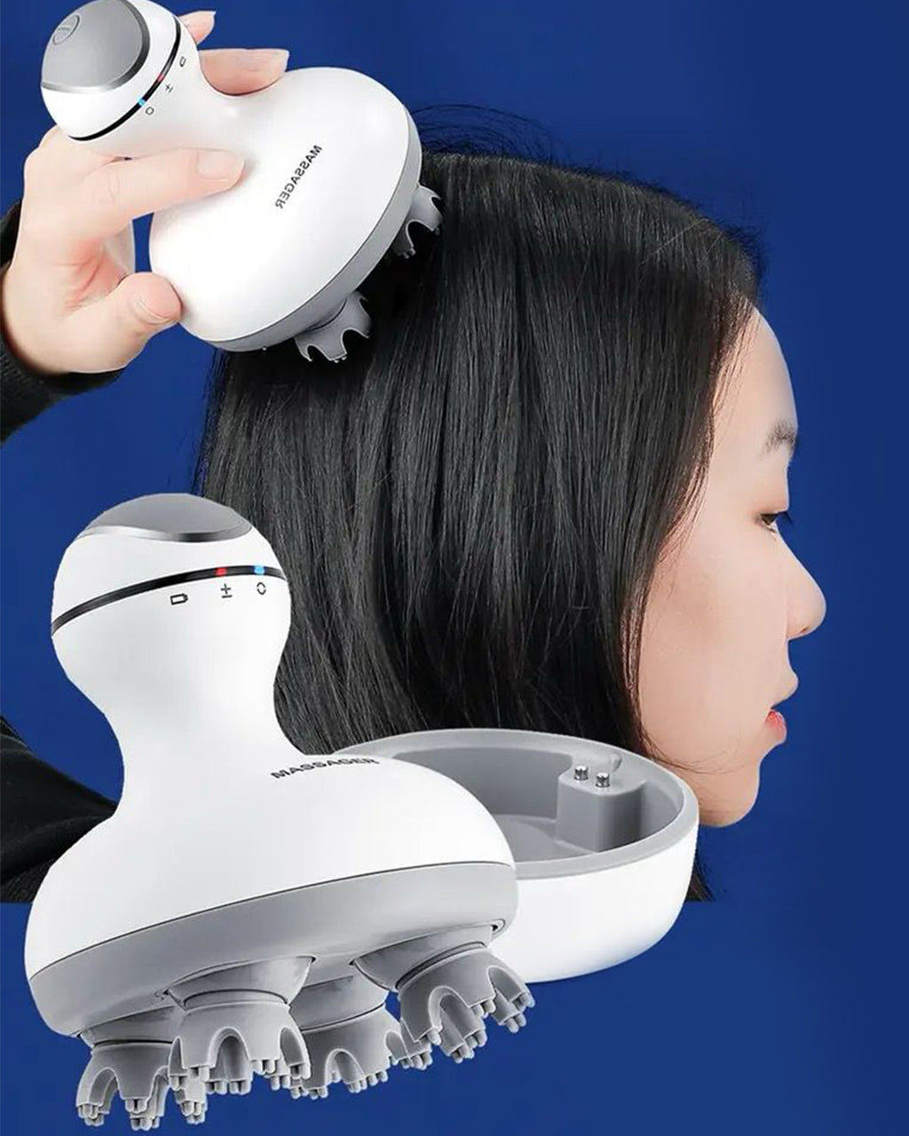 Rechargeable Scalp & Body Massager with Vibration Mode for Stimulating Hair Growth