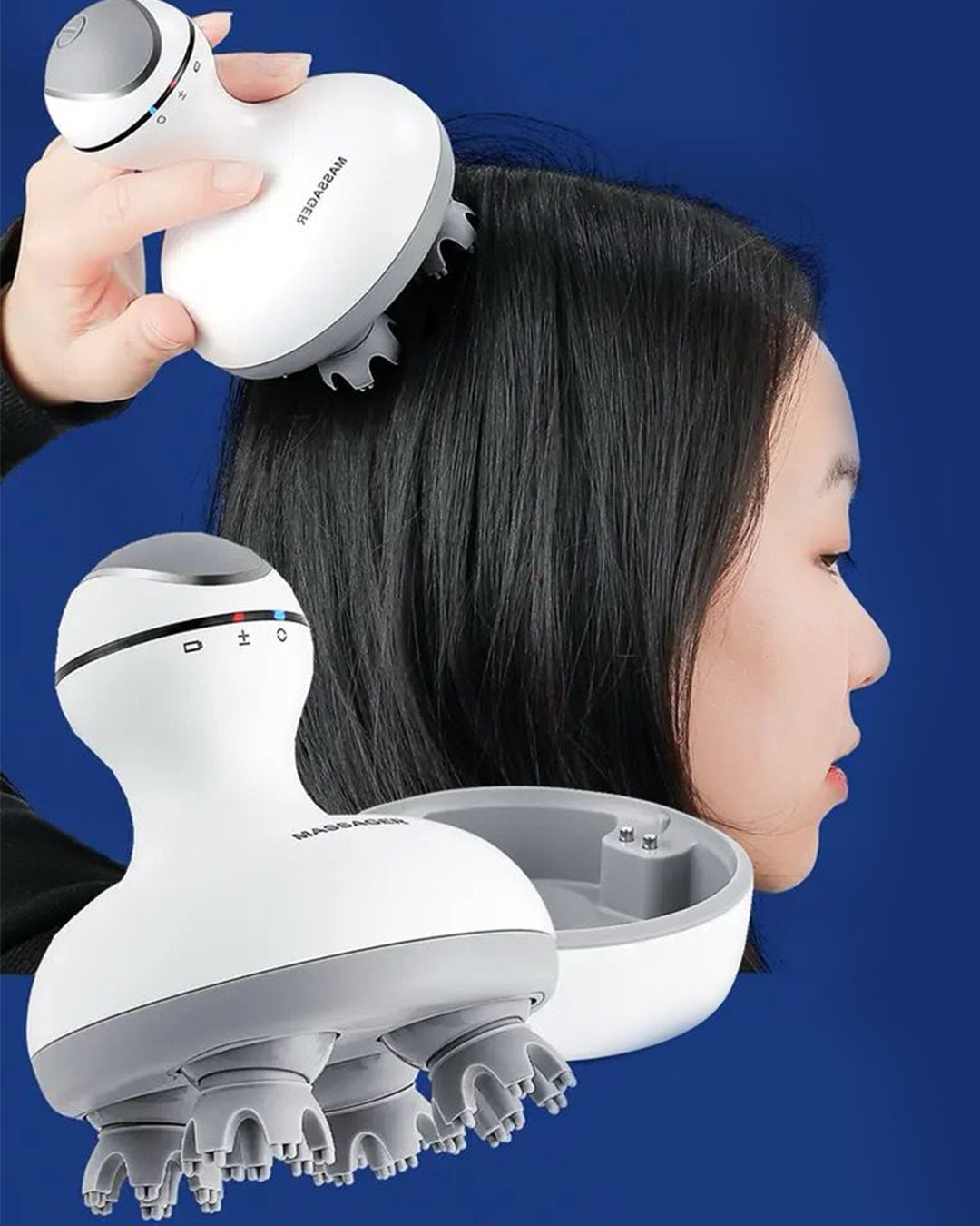 Rechargeable Scalp & Body Massager with Vibration Mode for Stimulating Hair Growth