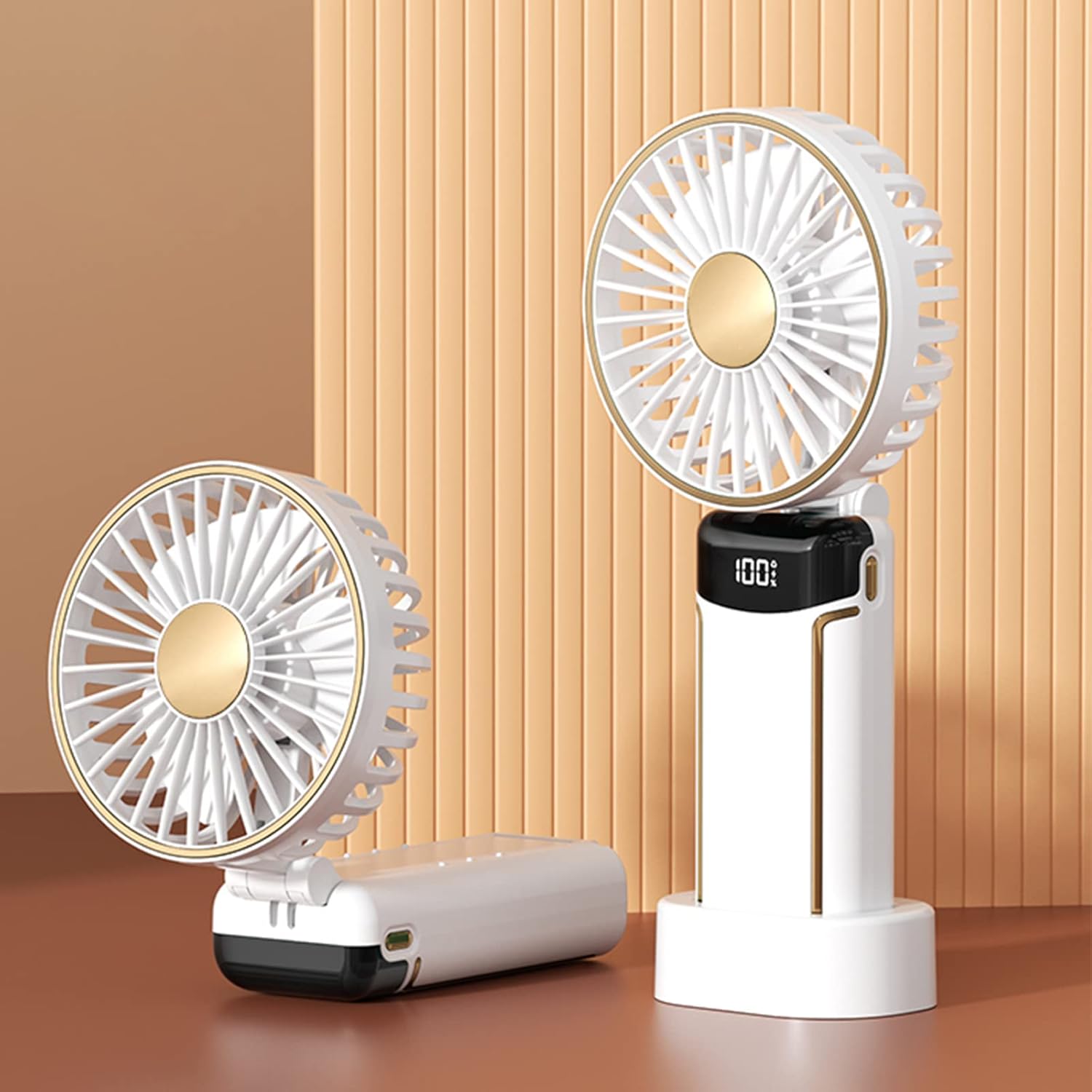 Portable Fan Handheld Fan, 6000mAh 180° Foldable Multi-function Fan, 5 Speeds