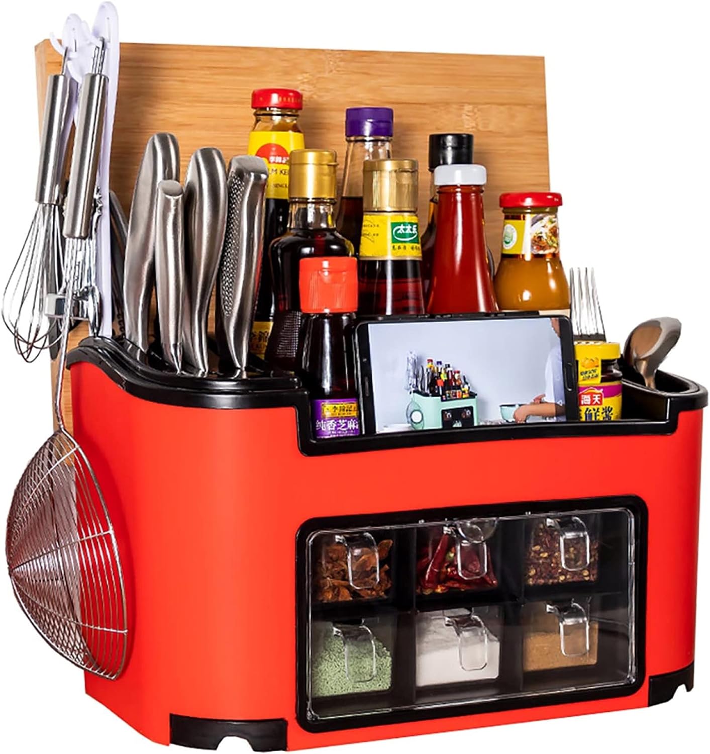Multifunctional Kitchen Rack, Seasoning Box Set Combination