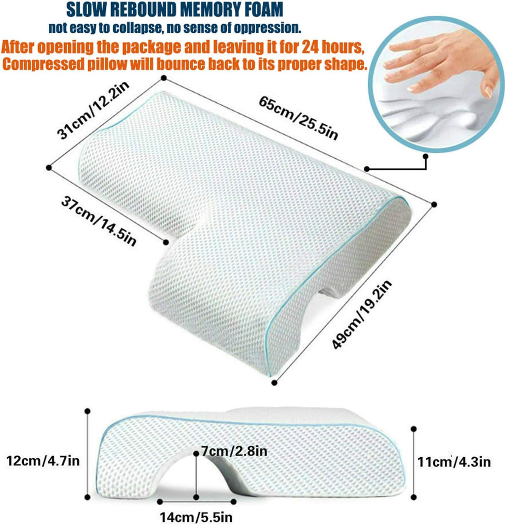 Couples Pillow, Breathable Memory Foam Pillow for Arm Rest