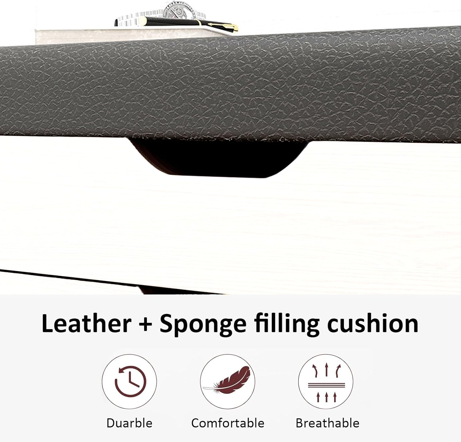 Shoe Rack Bench With Seat | Shoe Rack Shoe Cabinet with Leather Seat and Flip Drawer