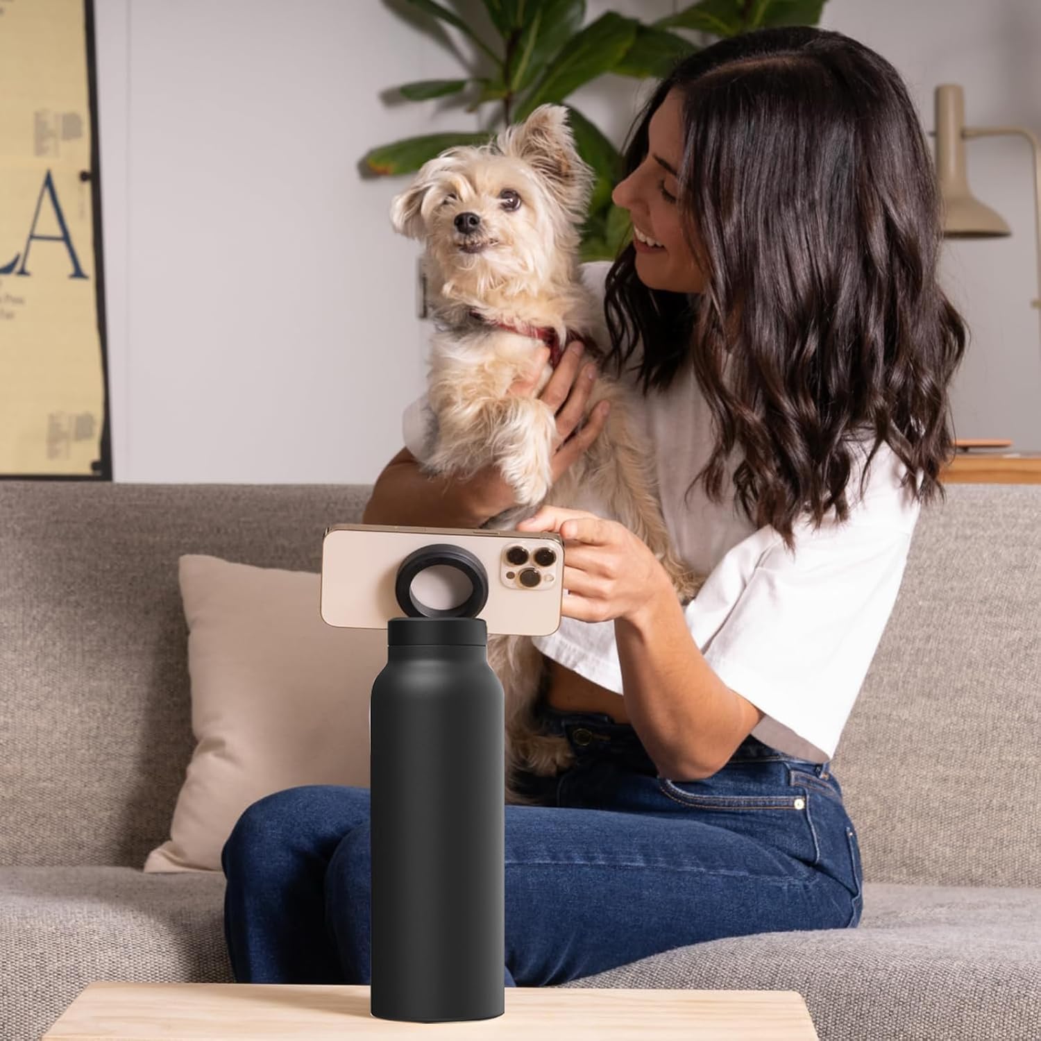 Stainless Steel Water Bottle with Magnetic Phone Holder | Limited stocks available