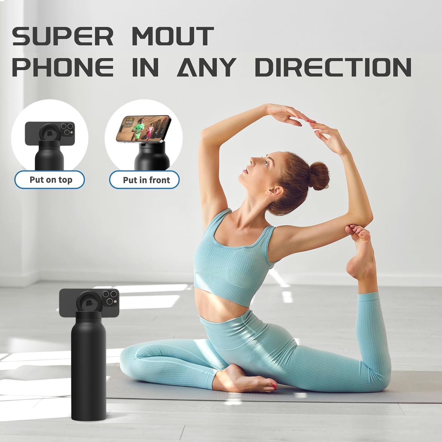 Stainless Steel Water Bottle with Magnetic Phone Holder | Limited stocks available