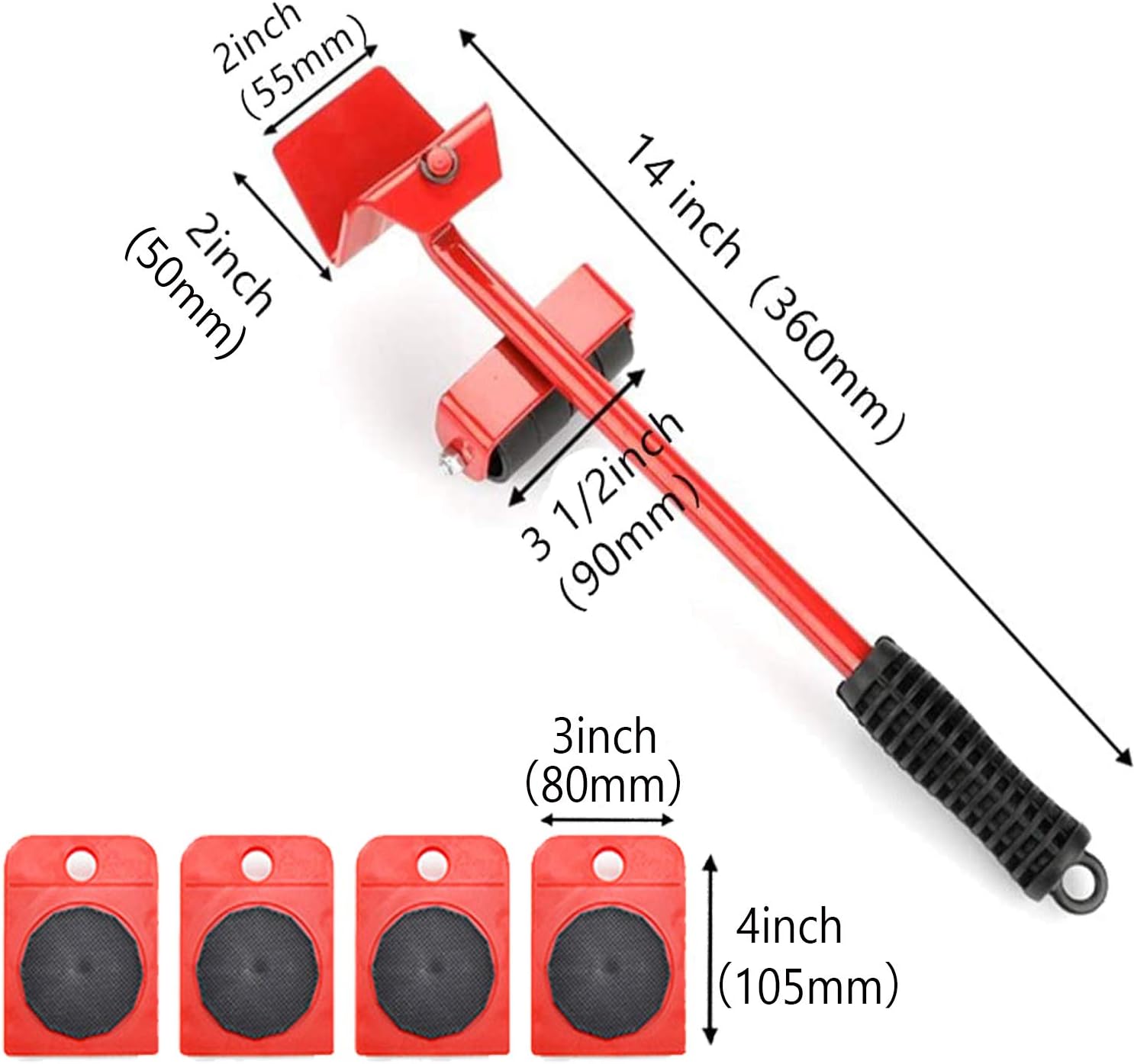 Portable Heavy Duty Furniture Lifter with 4 Sliders for Easy and Safe Moving