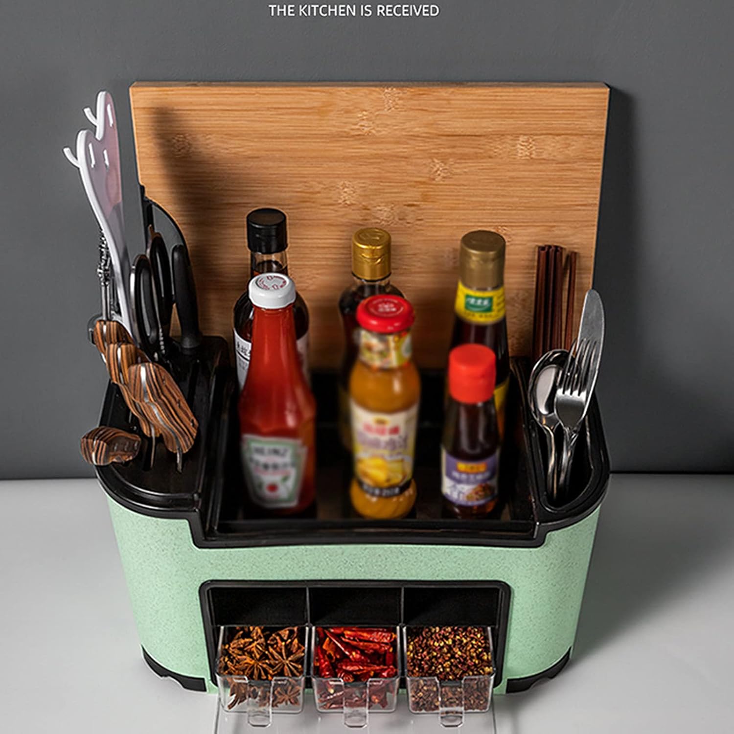 Multifunctional Kitchen Rack, Seasoning Box Set Combination