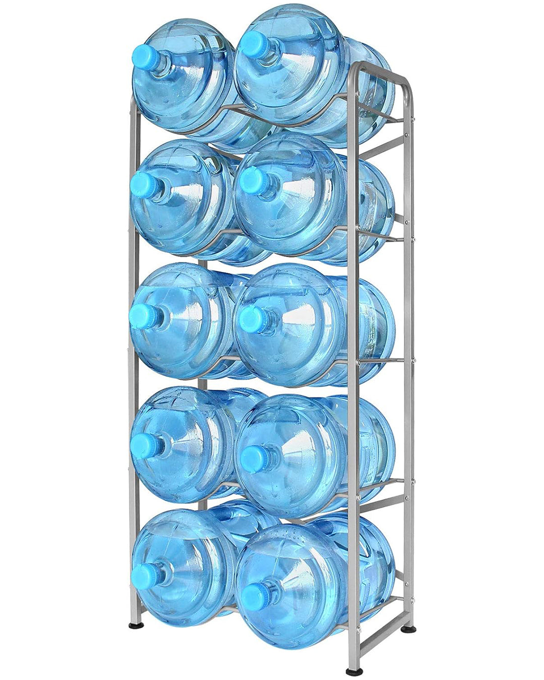 5 Tiers Heavy-Duty Water Cooler Jug Rack - 10 Bottles Holder