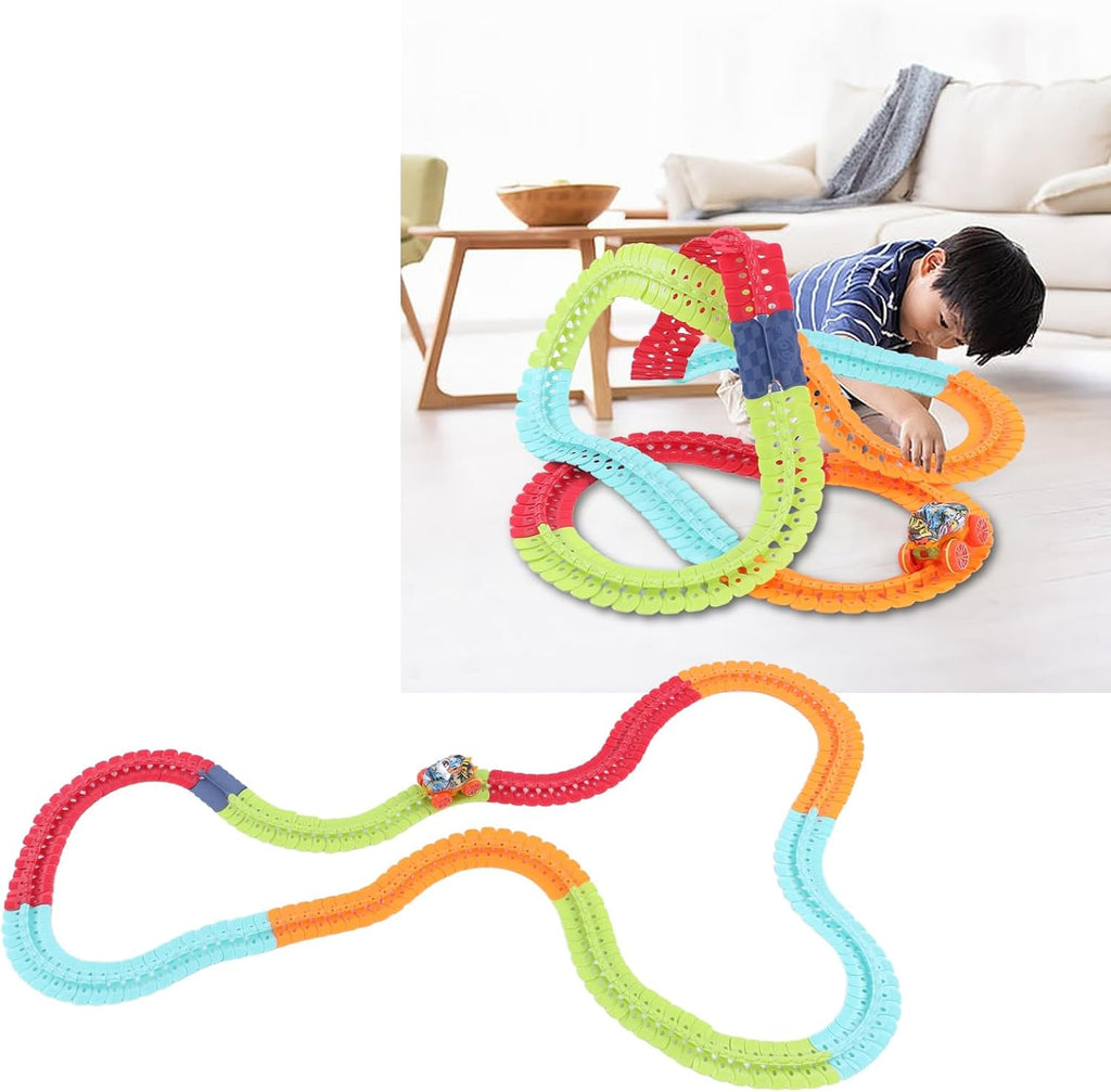 Race Car Track Set, Luminous Soft Race Car Building Toys