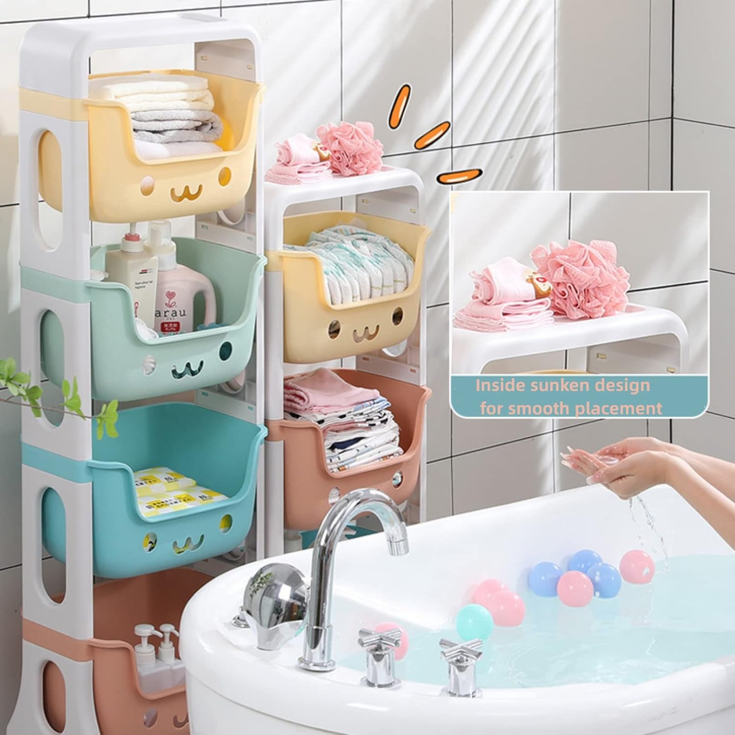 4 Tier Toy Organizers and Storage Bins on Wheels | Kids Storage Organizer