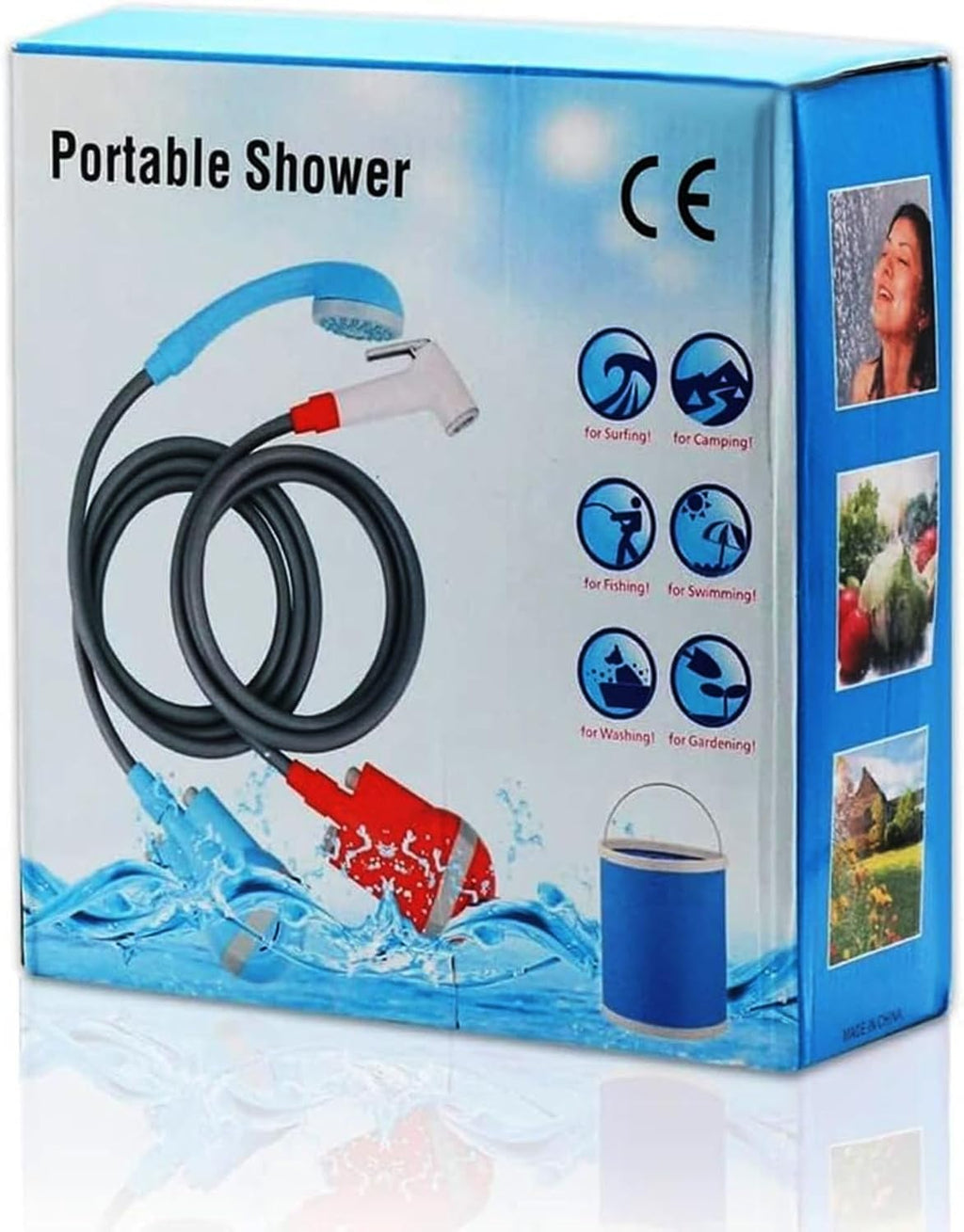 Portable Bidet Sprayer with Foldable Bucket and USB Rechargeable Pump-KYAMSTORE