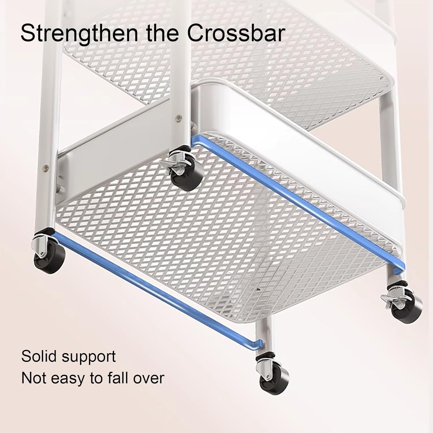 Kitchen Wagon, With Wheels, 3 Tiers, Foldable, Steel Rack