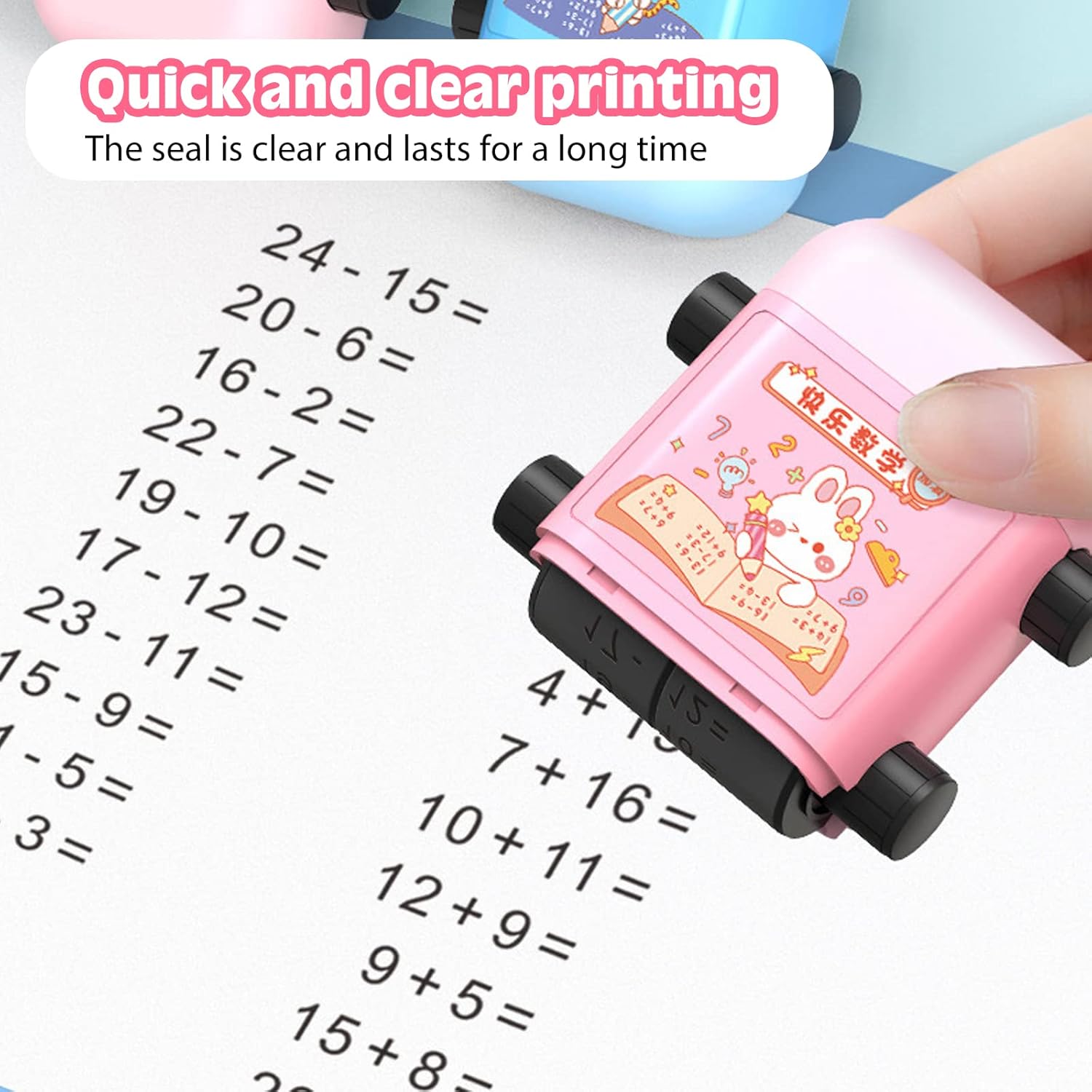 Addition Subtraction 2 in 1 Math Roller Stamps