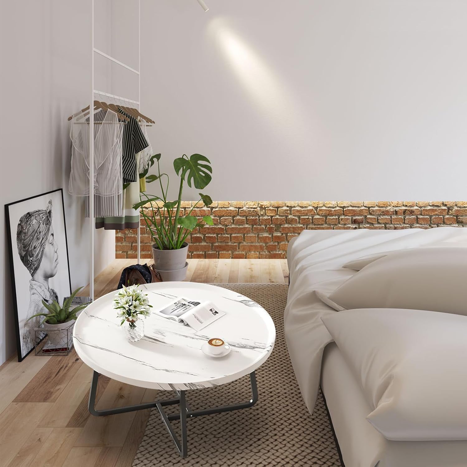 Coffee Table Set of 2, Wood Round End Table Side Tables | Limited stocks available