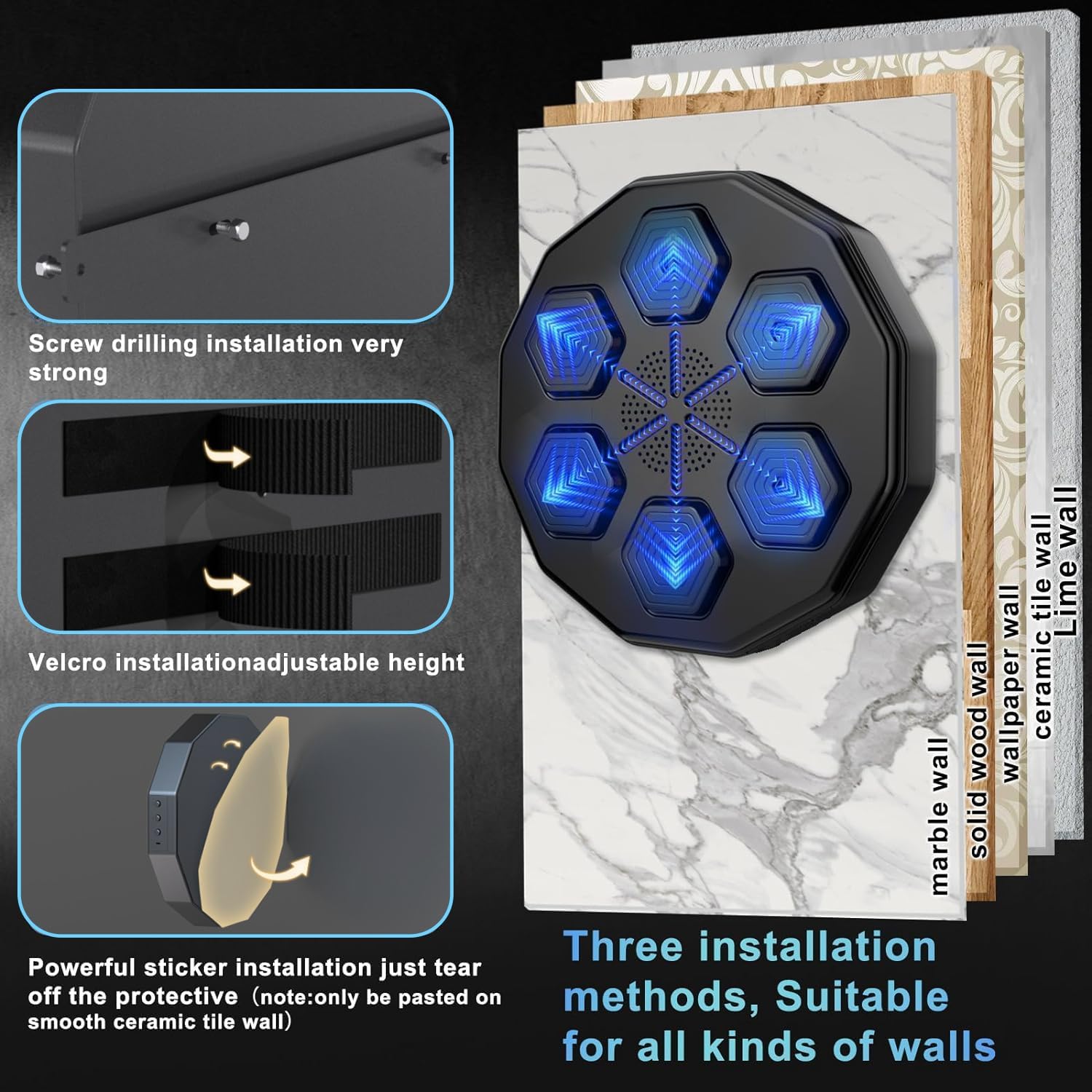 Smart Bluetooth Music Boxing Machine with 14oz Gloves