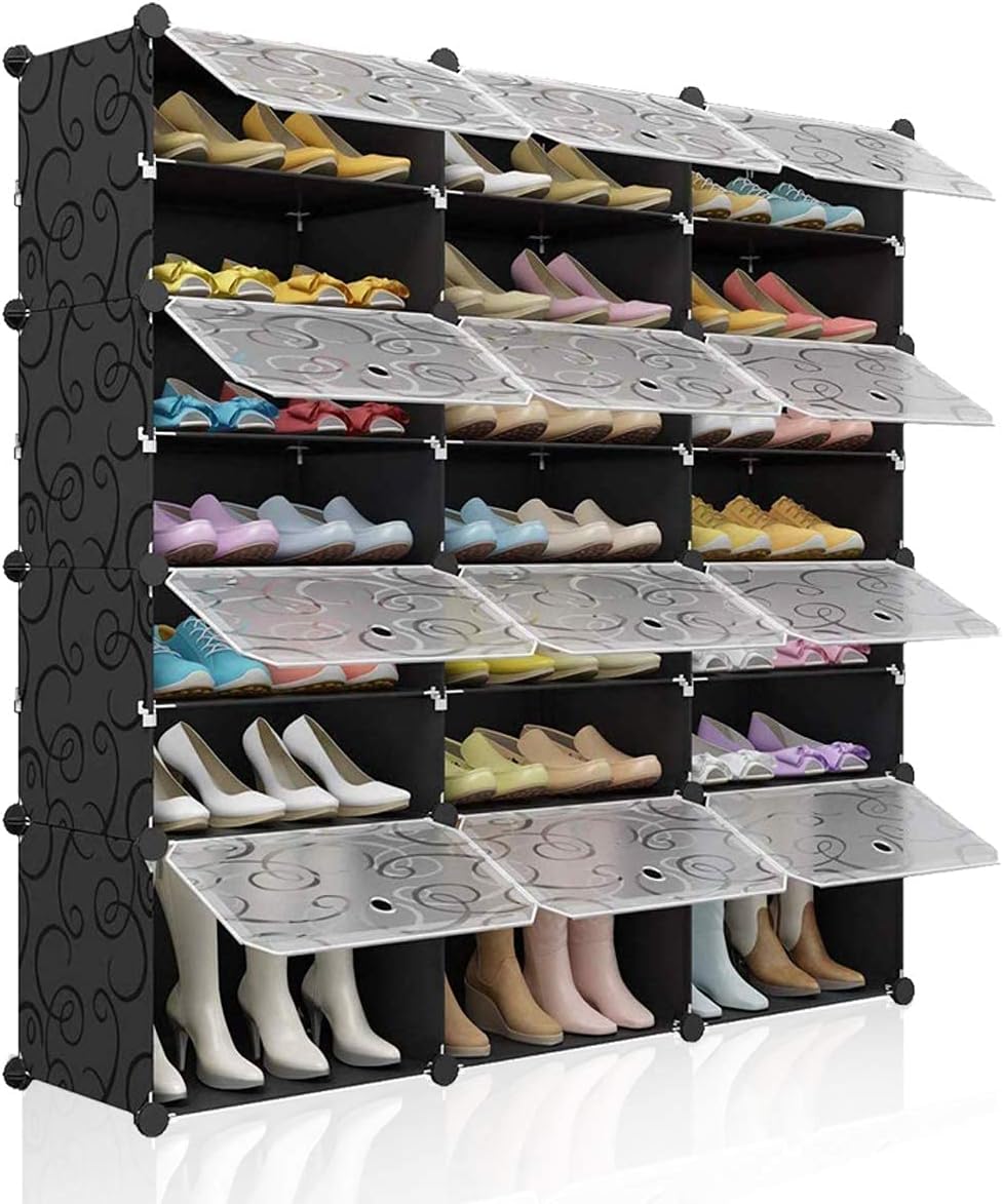Portable Shoe Rack Organizer 48 Pair Tower Shelf Shoe Storage Cabinet