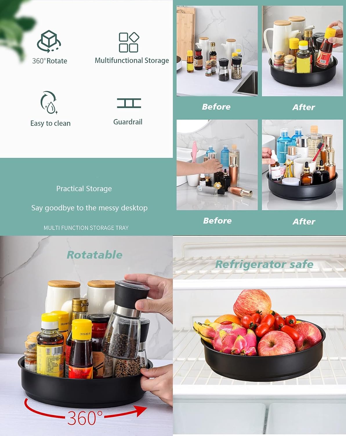 Turntable Plate Small Cabinet Organizer