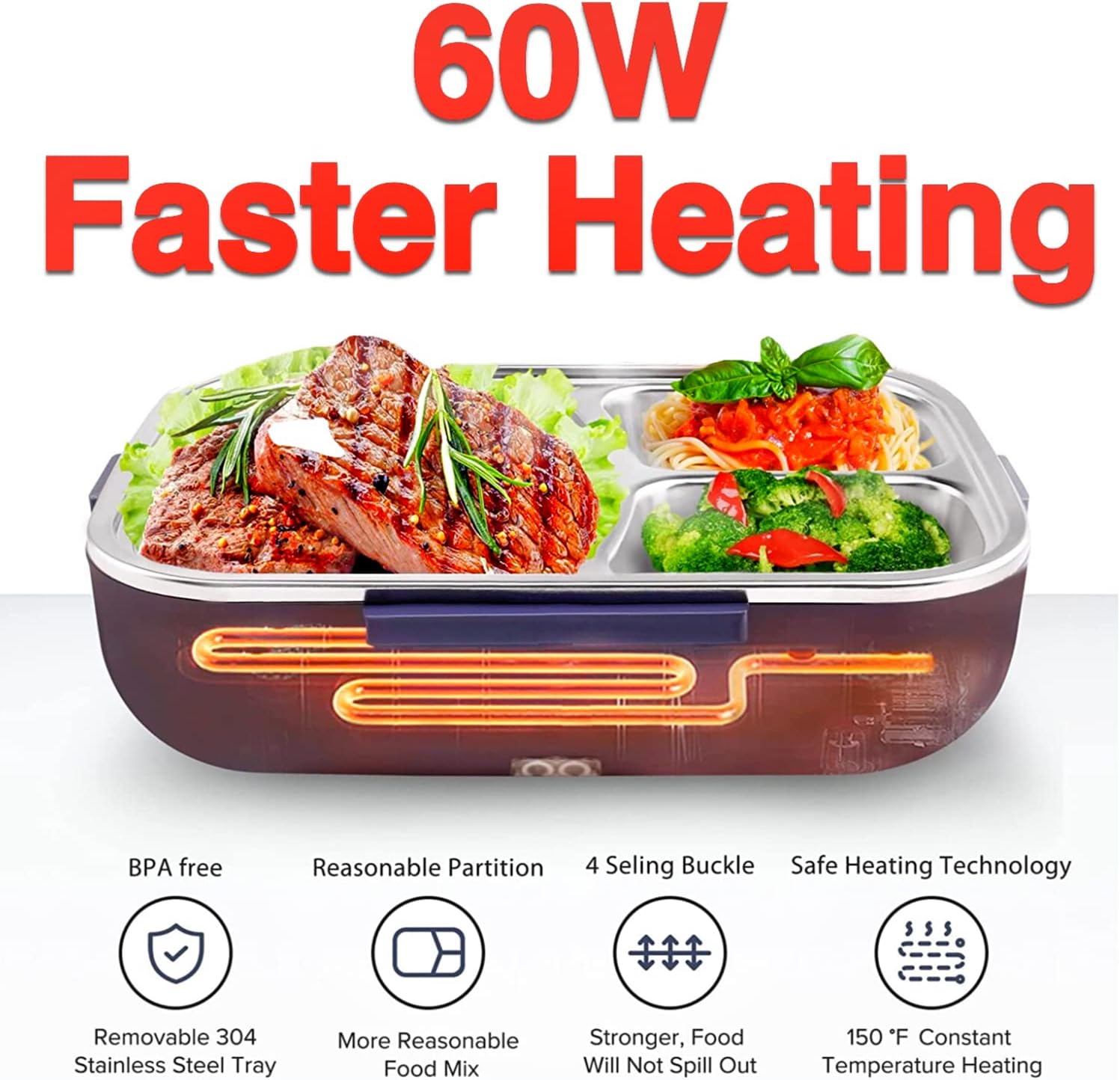 Electric Lunch Box 3-in-1 for Car & Home - 60W Portable Food Heater | Limited stocks available