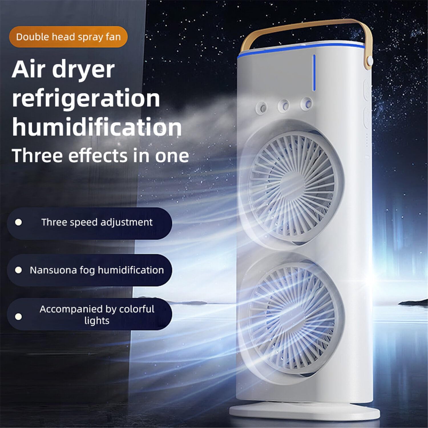 Double head tower fan with control humidifier | Delivery: 2 to 3 business days | Limited stocks available