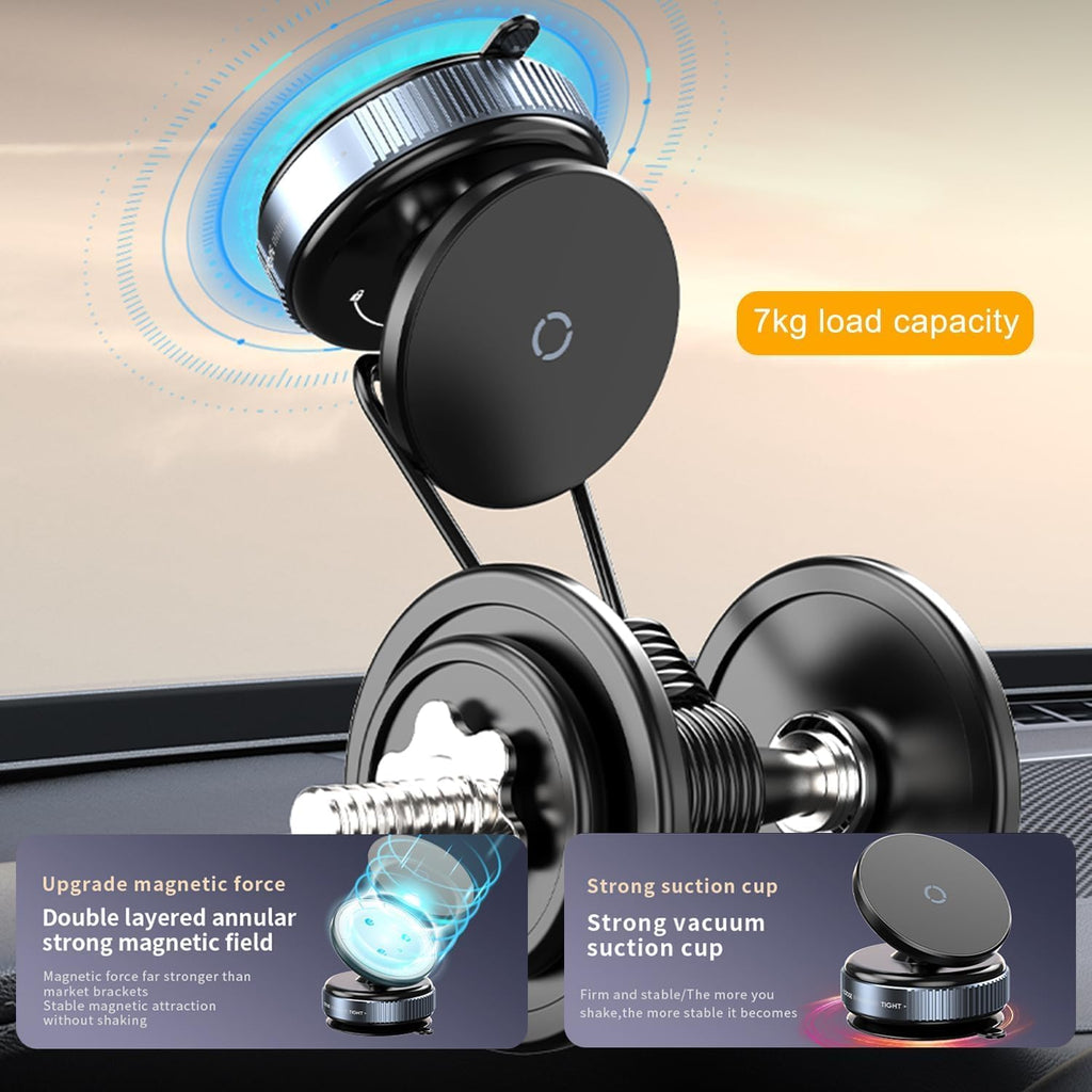 Magnetic Vaccum Car Phone Holder - 360° Rotation | Limited stocks available