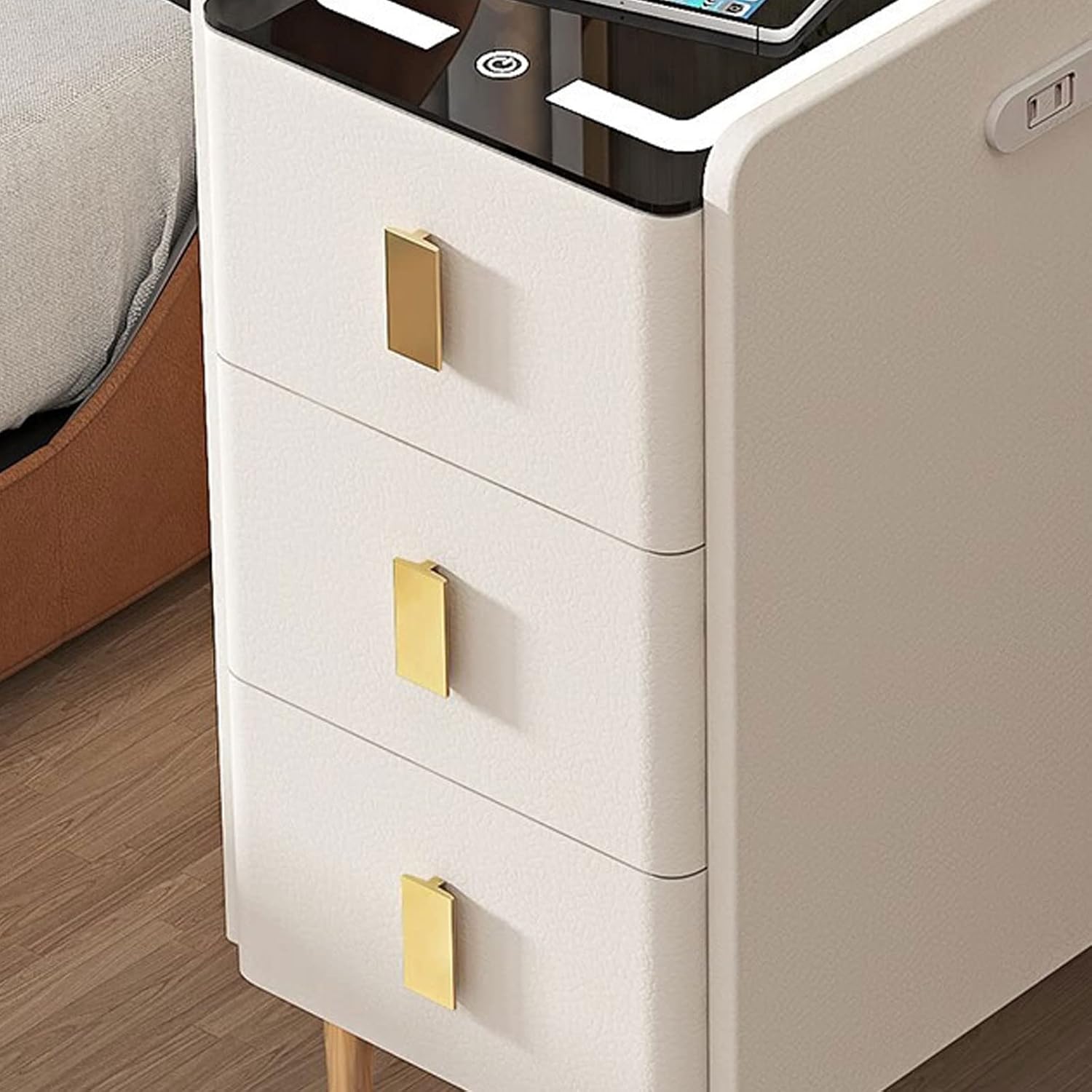 Slim Bedside Table Solid Wood Bedside Table with Drawers & Wireless Charging | Delivery: 2 to 3 business days | Limited stocks available
