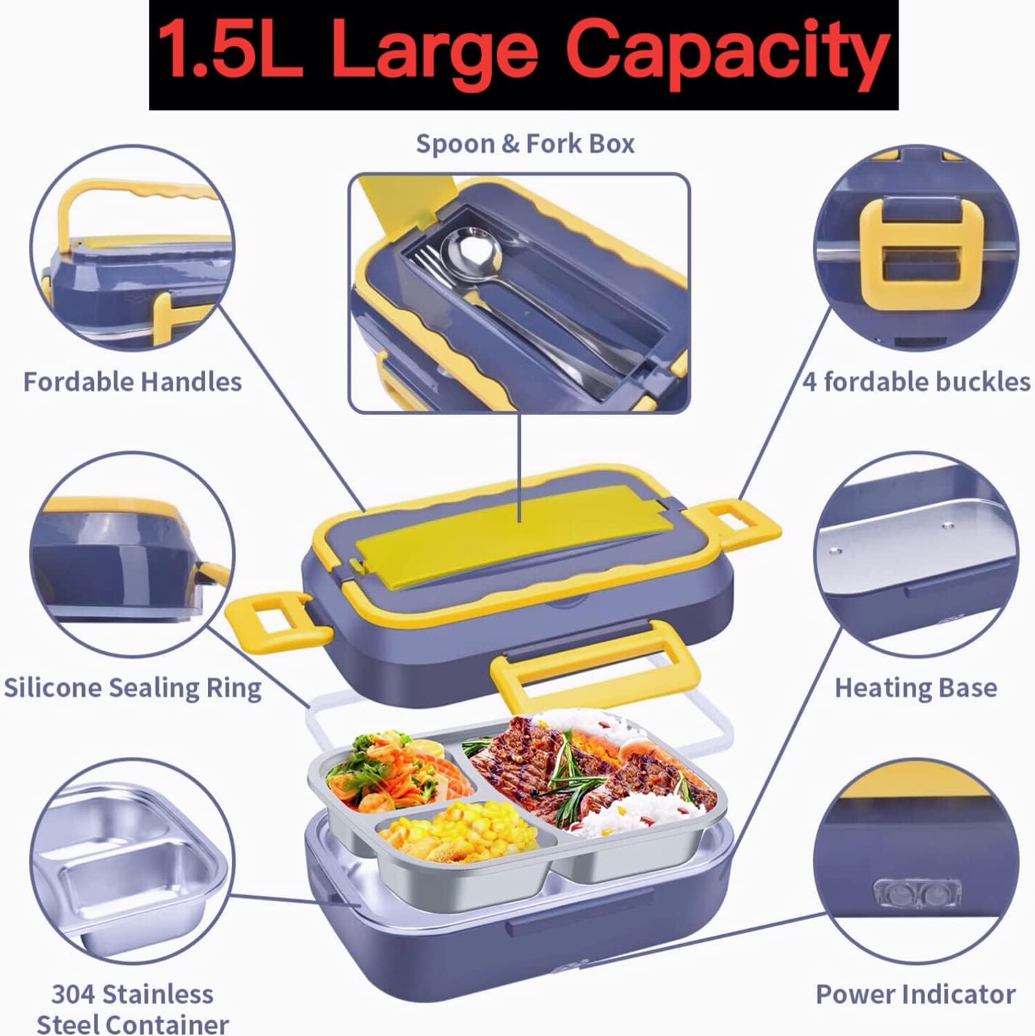 Electric Lunch Box 3-in-1 for Car & Home - 60W Portable Food Heater | Limited stocks available