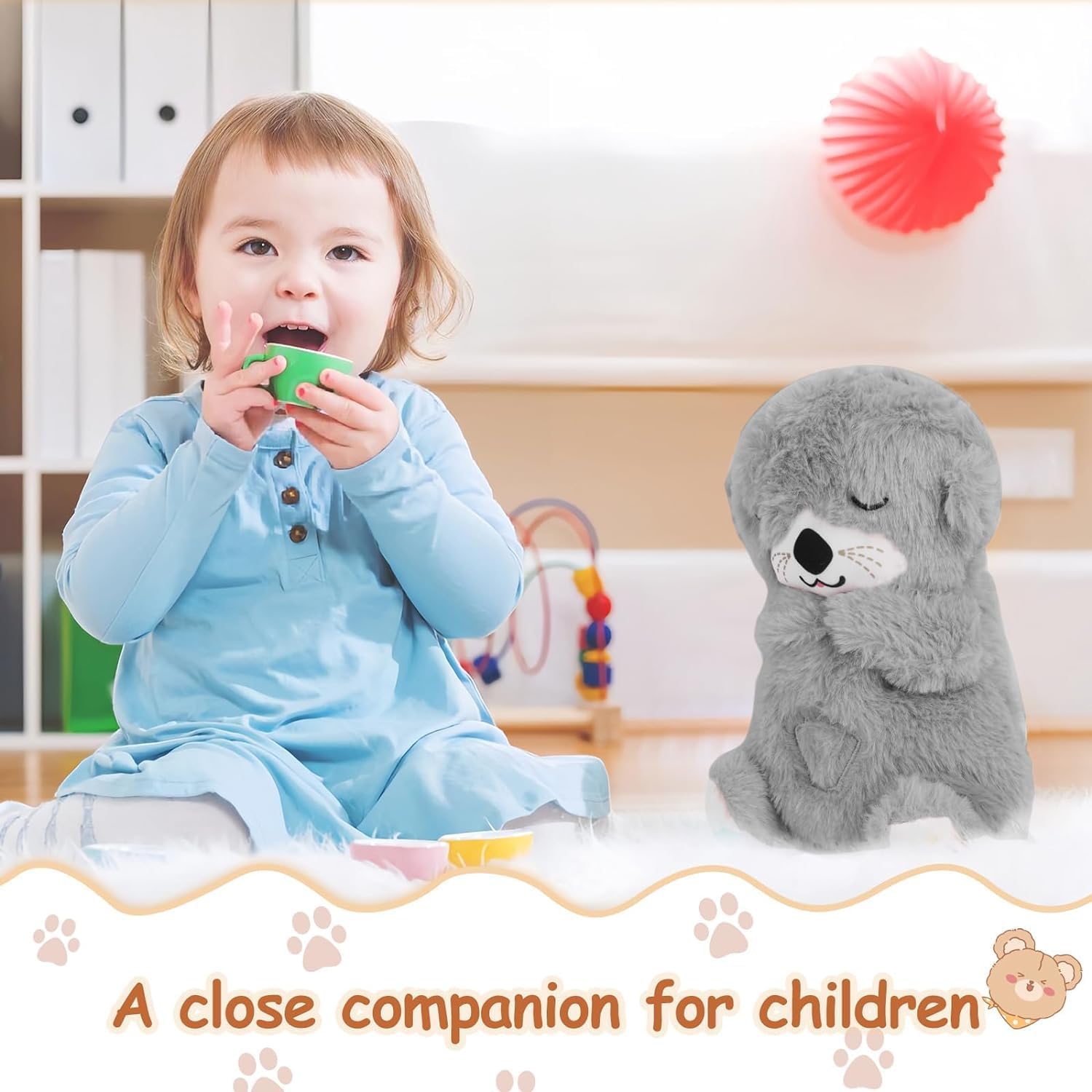 Breathing Otter Plush Baby Toy with Light Music (Free Delivery)