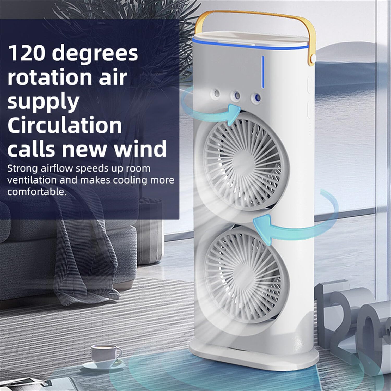 Double head tower fan with control humidifier | Delivery: 2 to 3 business days | Limited stocks available