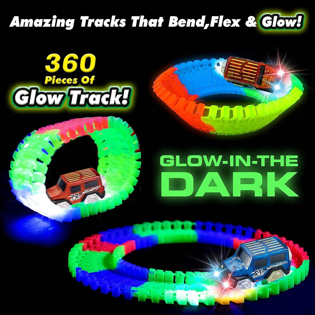 Glow Race Tracks Toy with 2 LED Light Race Cars | Limited stocks available