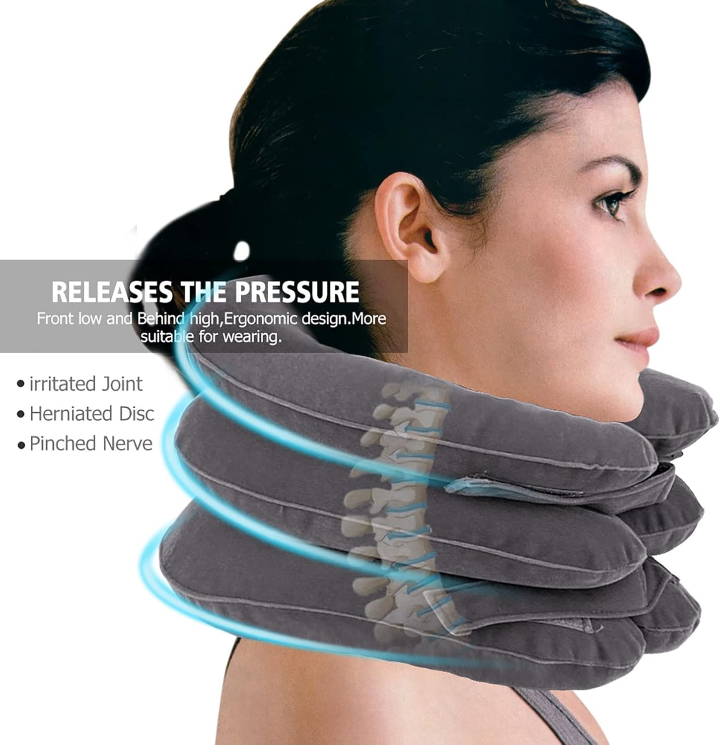 Cervical Neck Traction Device Inflatable Neck Stretcher, Chronic Neck and Shoulder Pain