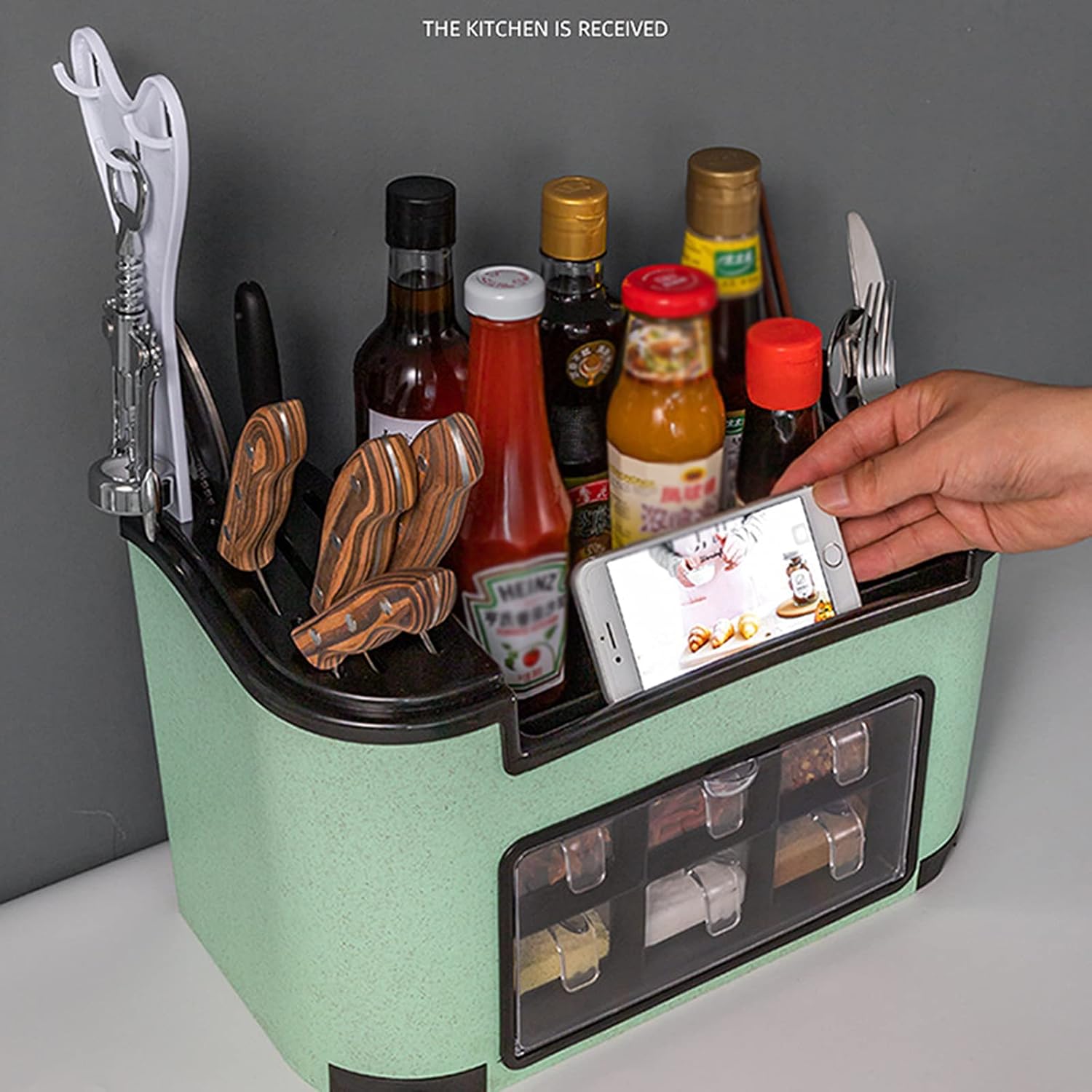 Multifunctional Kitchen Rack, Seasoning Box Set Combination