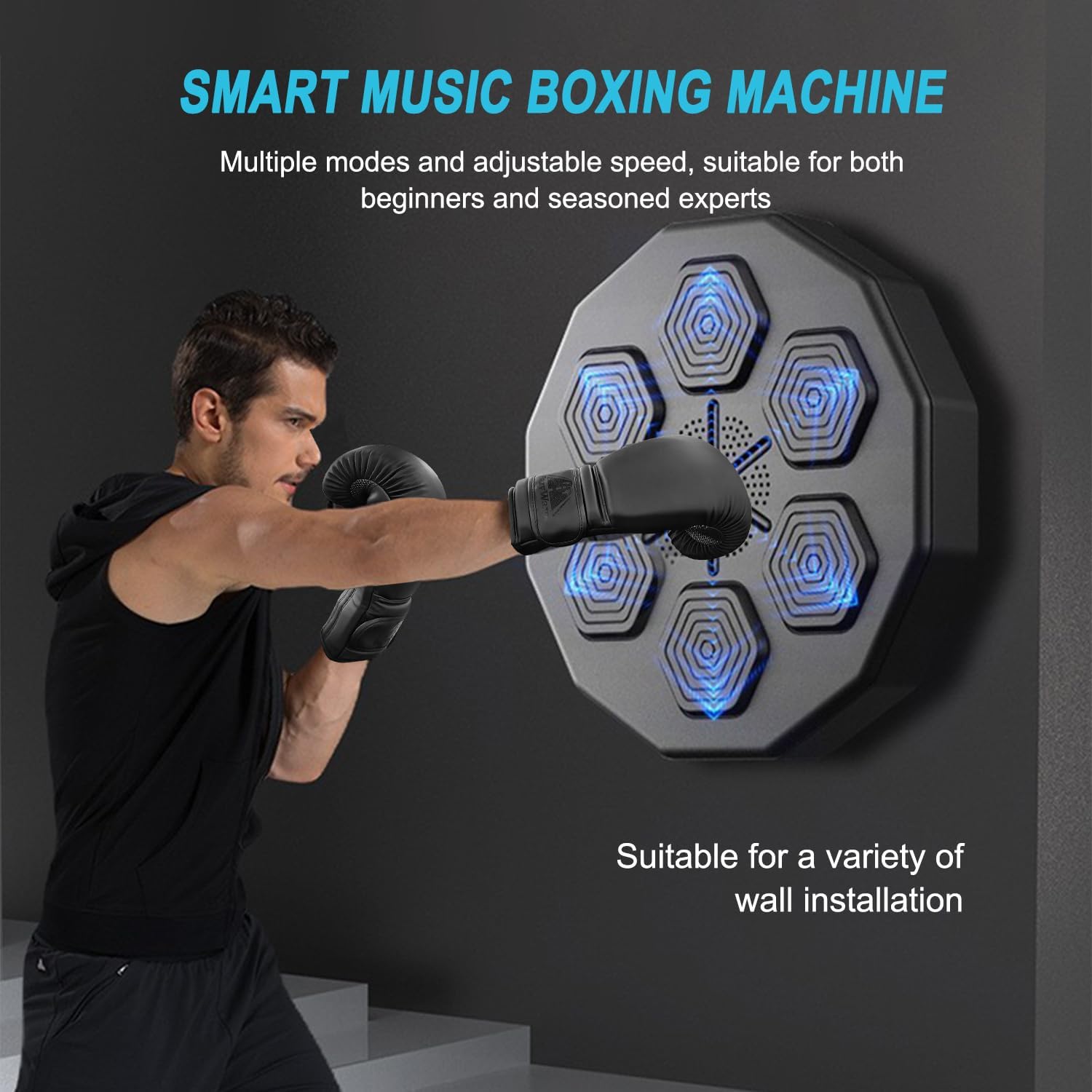 Smart Bluetooth Music Boxing Machine with 14oz Gloves